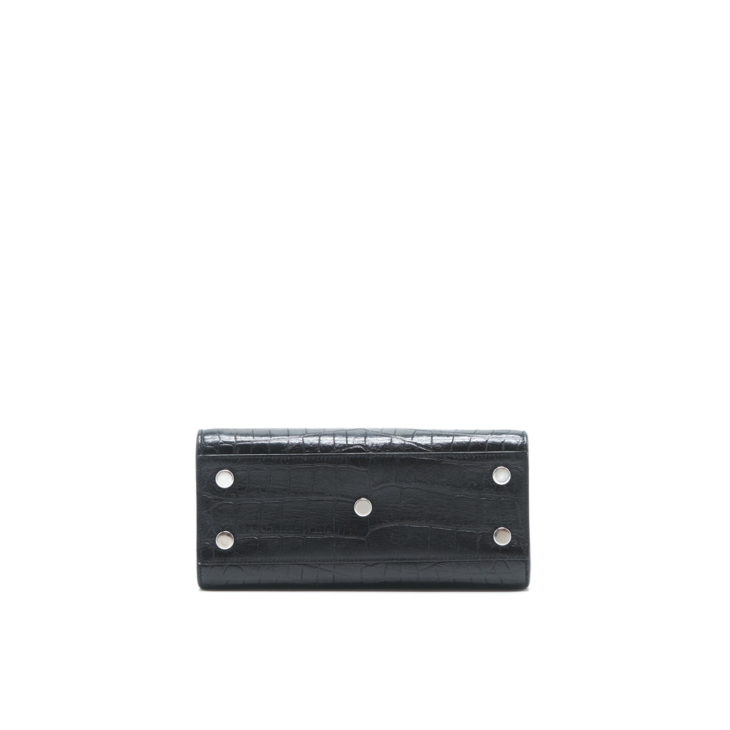 SAINT LAURENT/YSL SAC DE JOUR NANO CROC EMBOSSED BLACK SHW