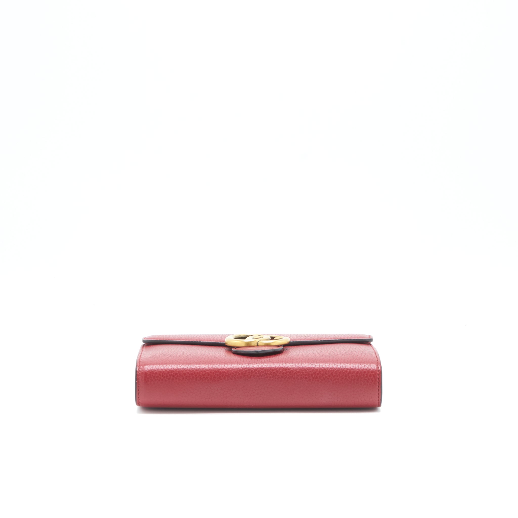 GUCCI GG MARMONT WALLET ON CHAIN RED GHW
