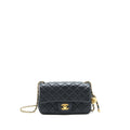 CHANEL PEARL CRUSH MINI RECTANGULAR FLAP BAG LAMBSKIN BLACK GHW