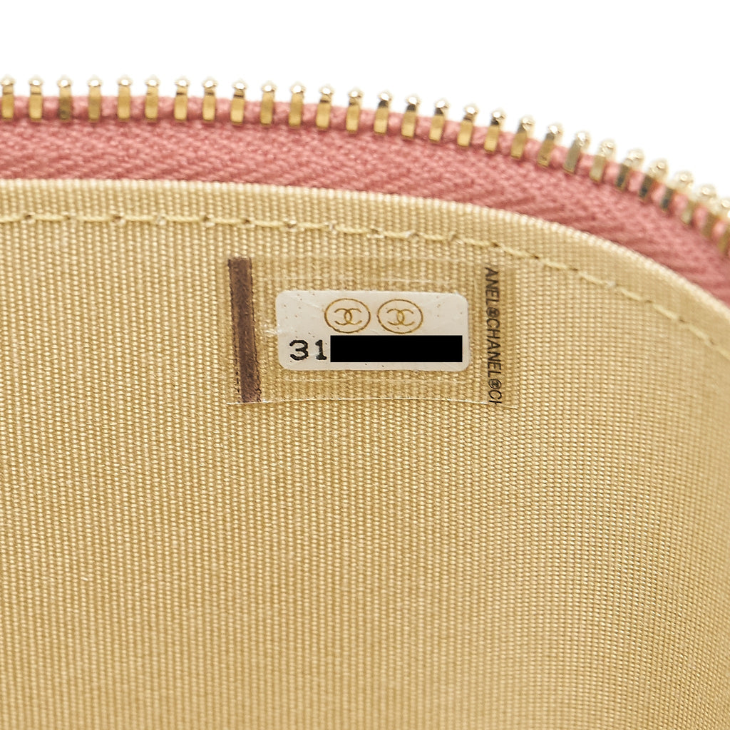 CHANEL 21B PEARL CRUSH LONG VANITY WITH CHAIN DARK PINK GHW