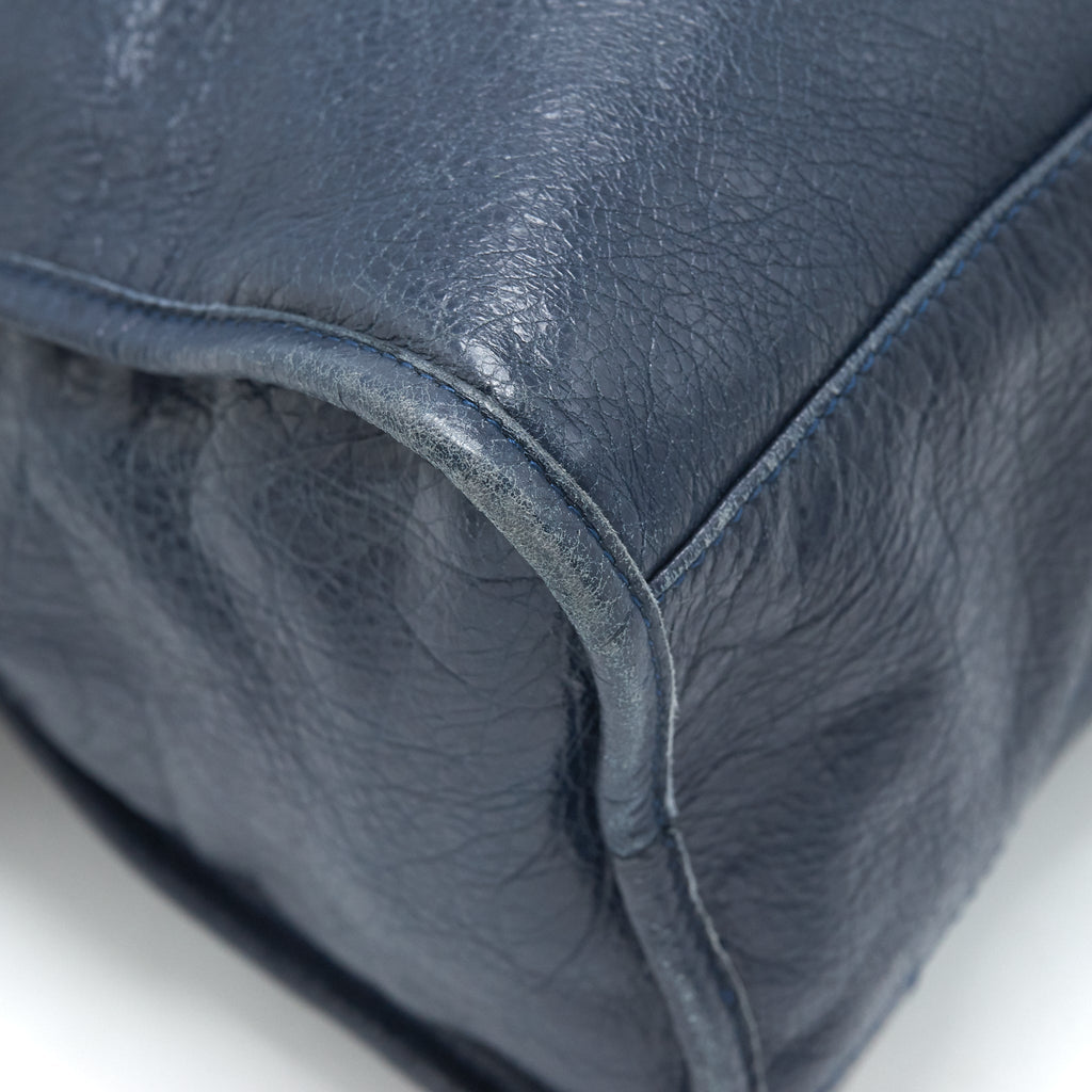BALENCIAGA CLASSIC CITY BAG NAVY GHW