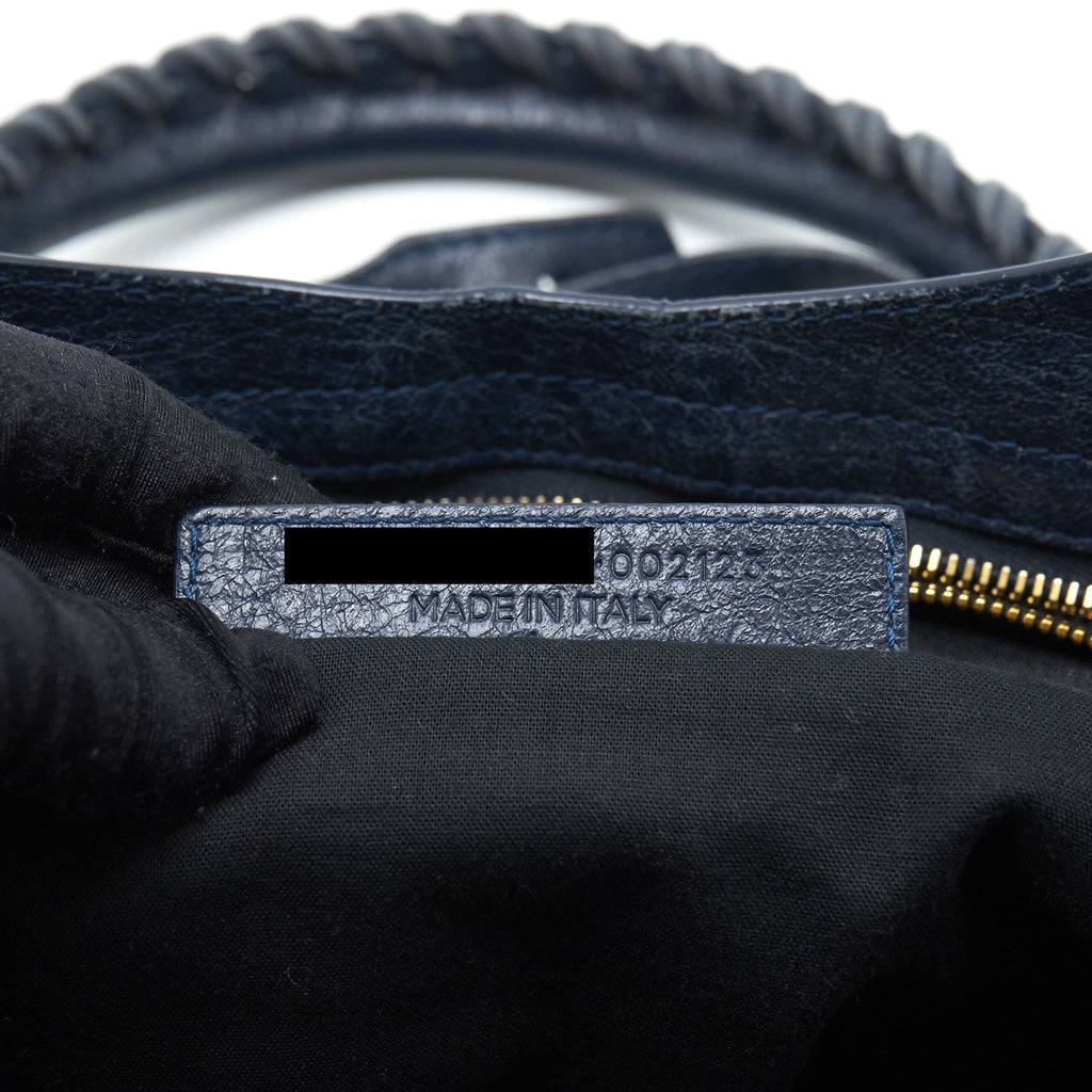 BALENCIAGA CLASSIC CITY BAG NAVY GHW