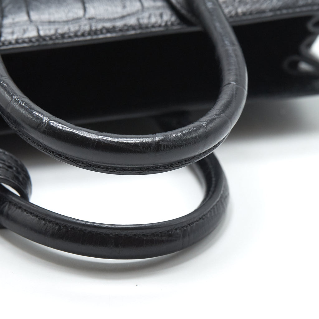 SAINT LAURENT/YSL SAC DE JOUR NANO CROC EMBOSSED BLACK SHW