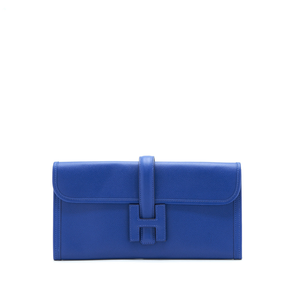 HERMES JIGE CLUTCH EPSOM BLUE ELECTRIC