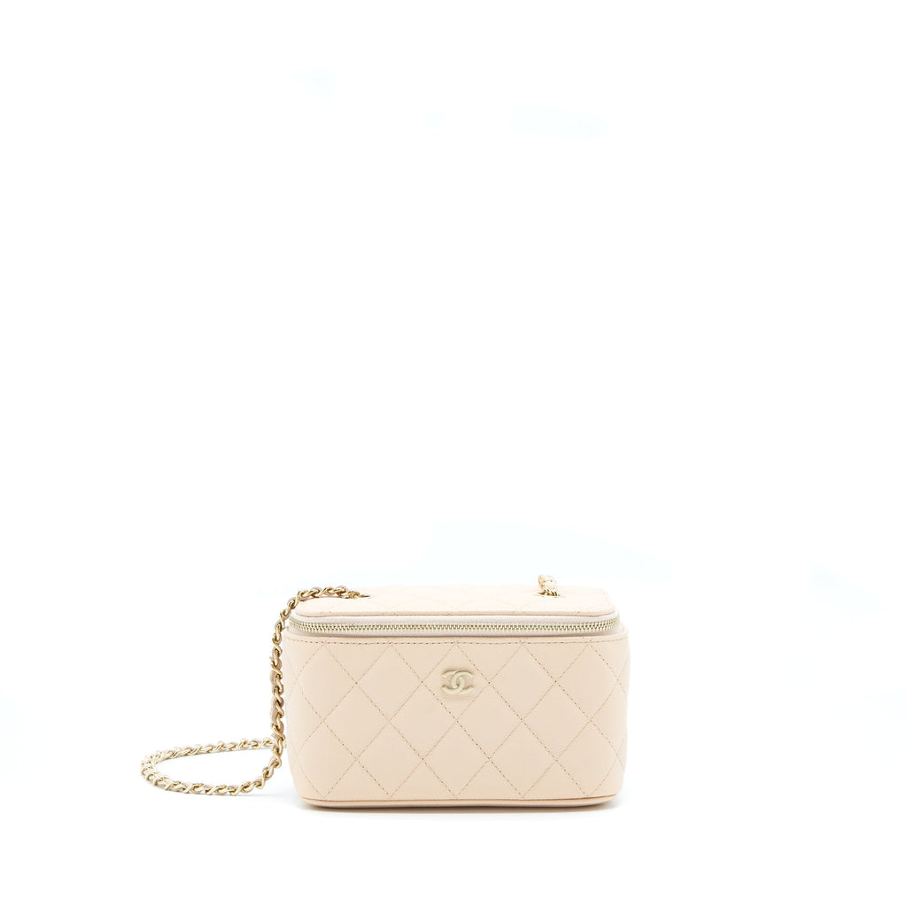 CHANEL LONG VANITY CASE CAVIAR NUDE PINK LGHW