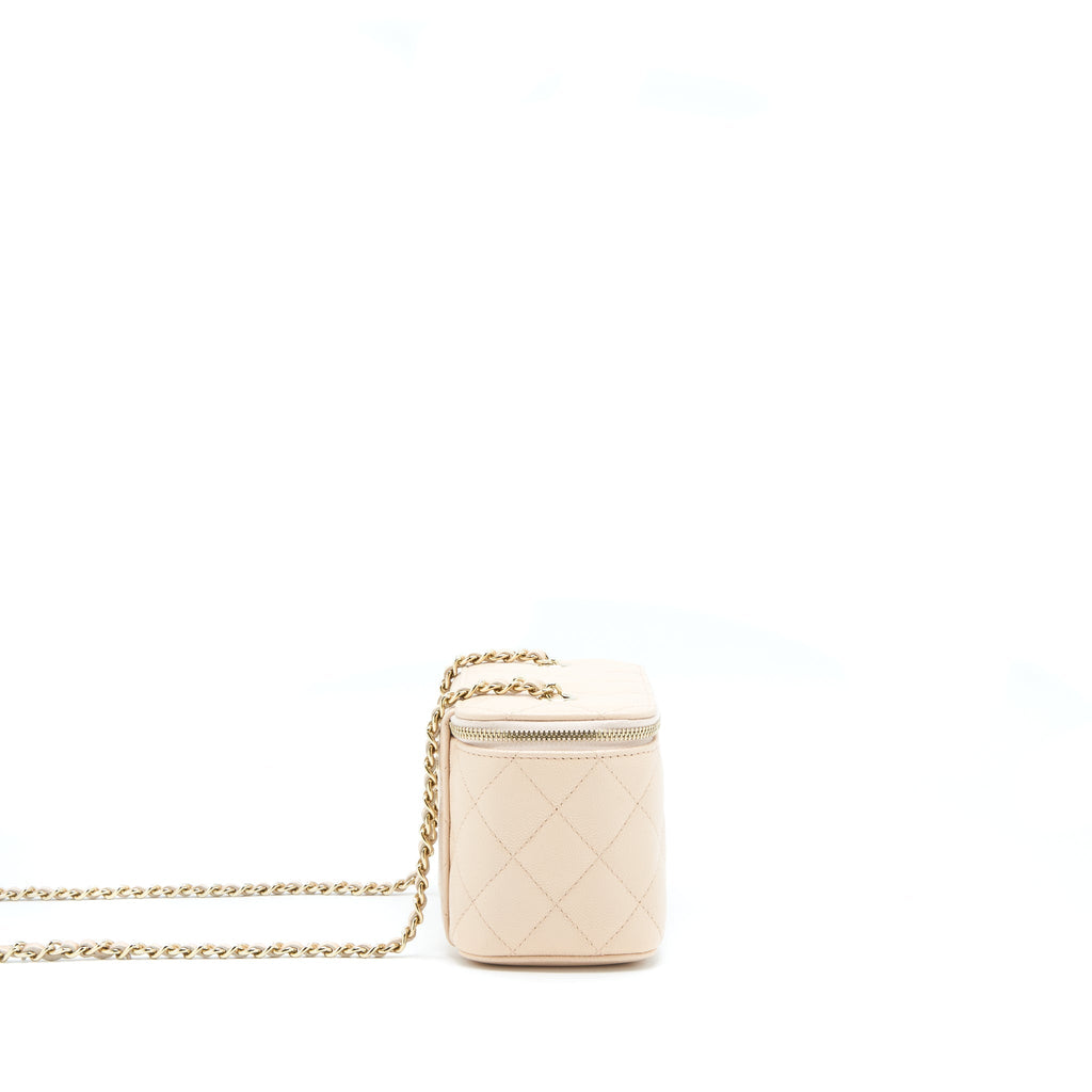 CHANEL LONG VANITY CASE CAVIAR NUDE PINK LGHW