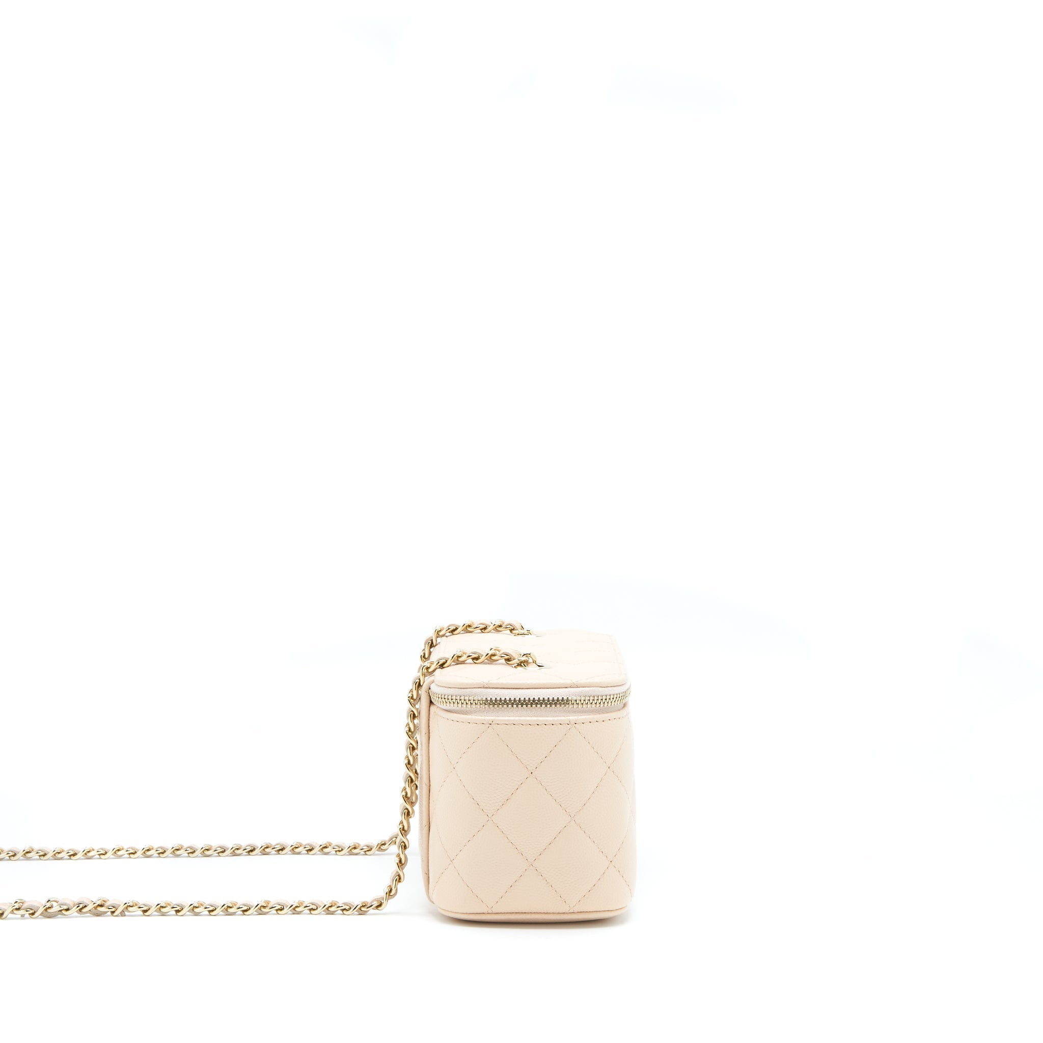 CHANEL LONG VANITY CASE CAVIAR NUDE PINK LGHW