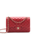 CHANEL CLASSIC JUMBO DOUBLE FLAP BAG LAMBSKIN RED LGHW