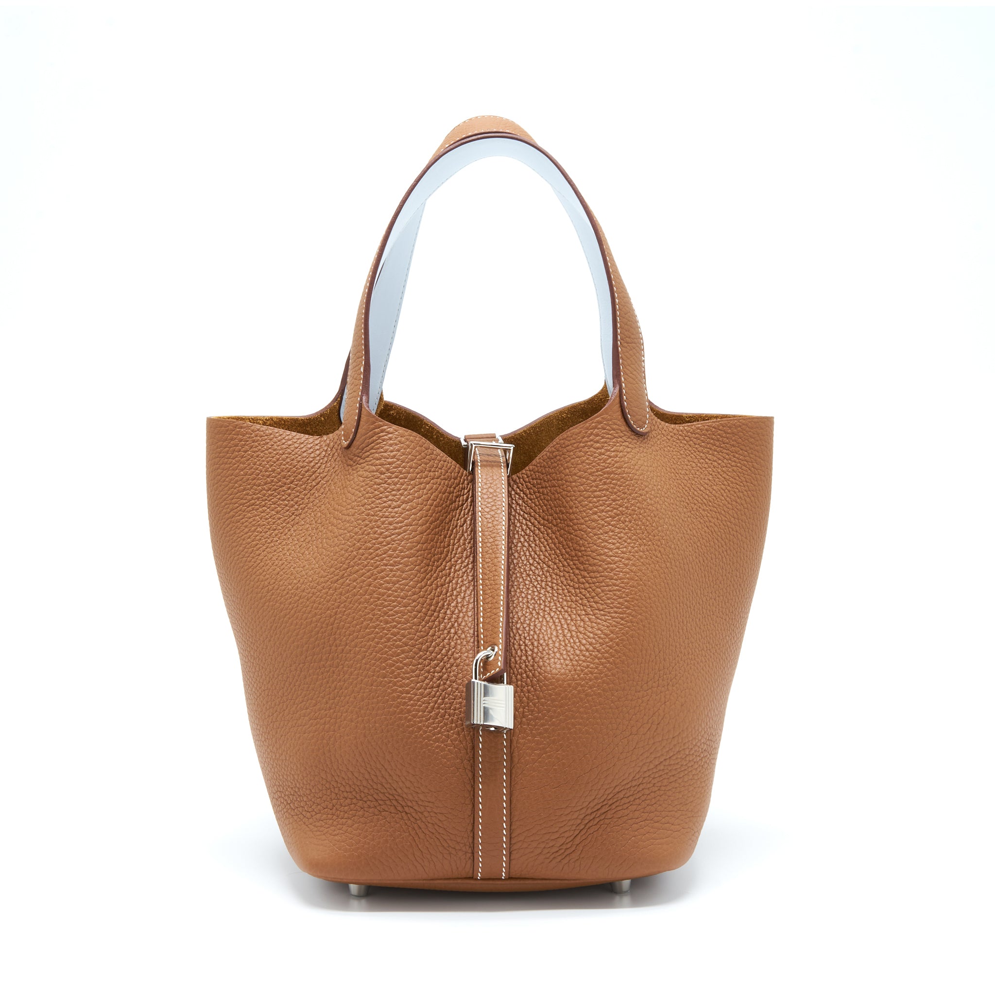 HERMES PICOTIN 22 LOCK BAG CLEMENCE GOLD / BLUE BRUME SHW