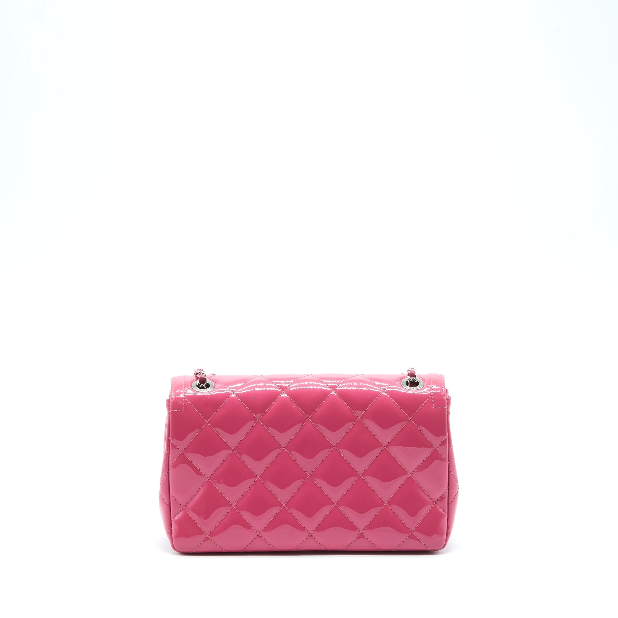 CHANEL COCO SHINE FLAP BAG PATENT PINK SHW