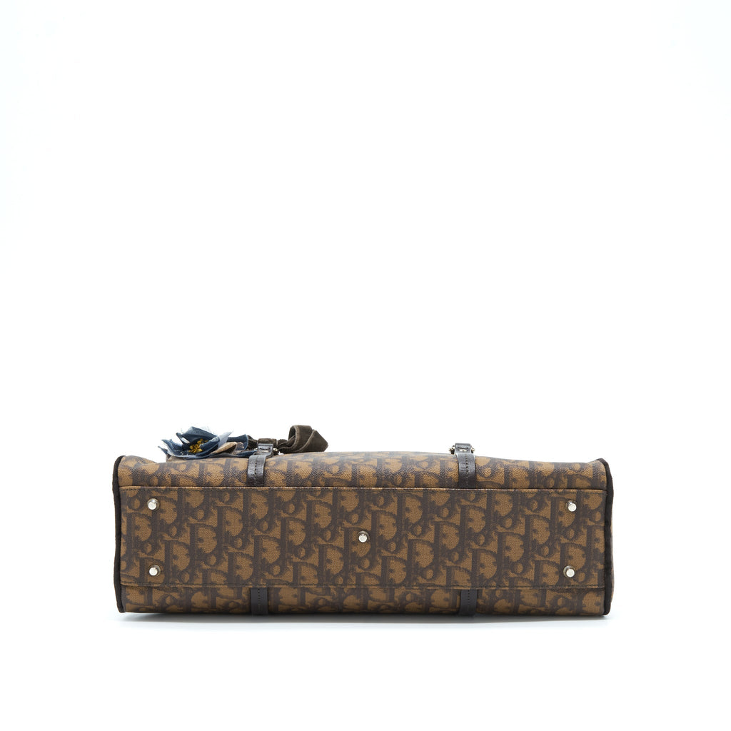 DIOR VINTAGE ROMANTIQUE TROTTER BAG CANVAS/VELVET SHW