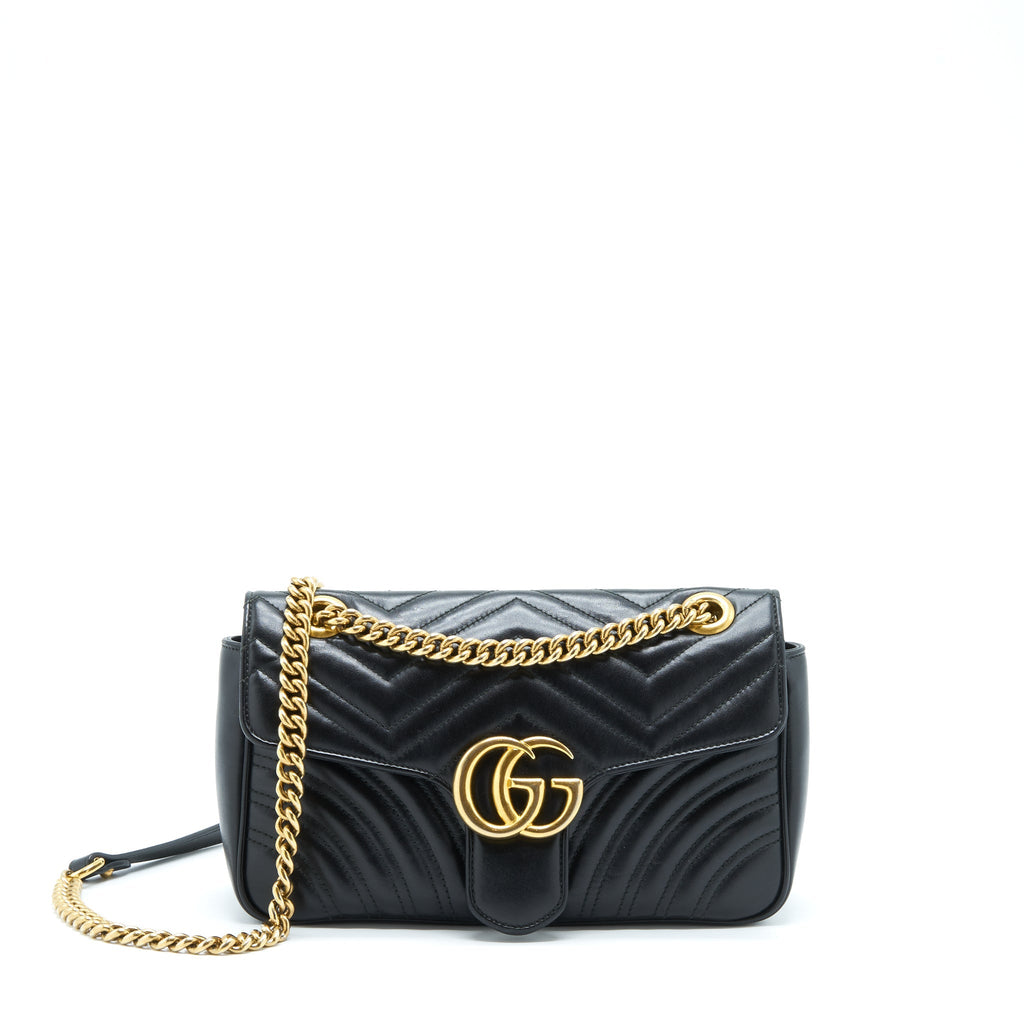 GUCCI SMALL GG MARMONT BAG BLACK GHW