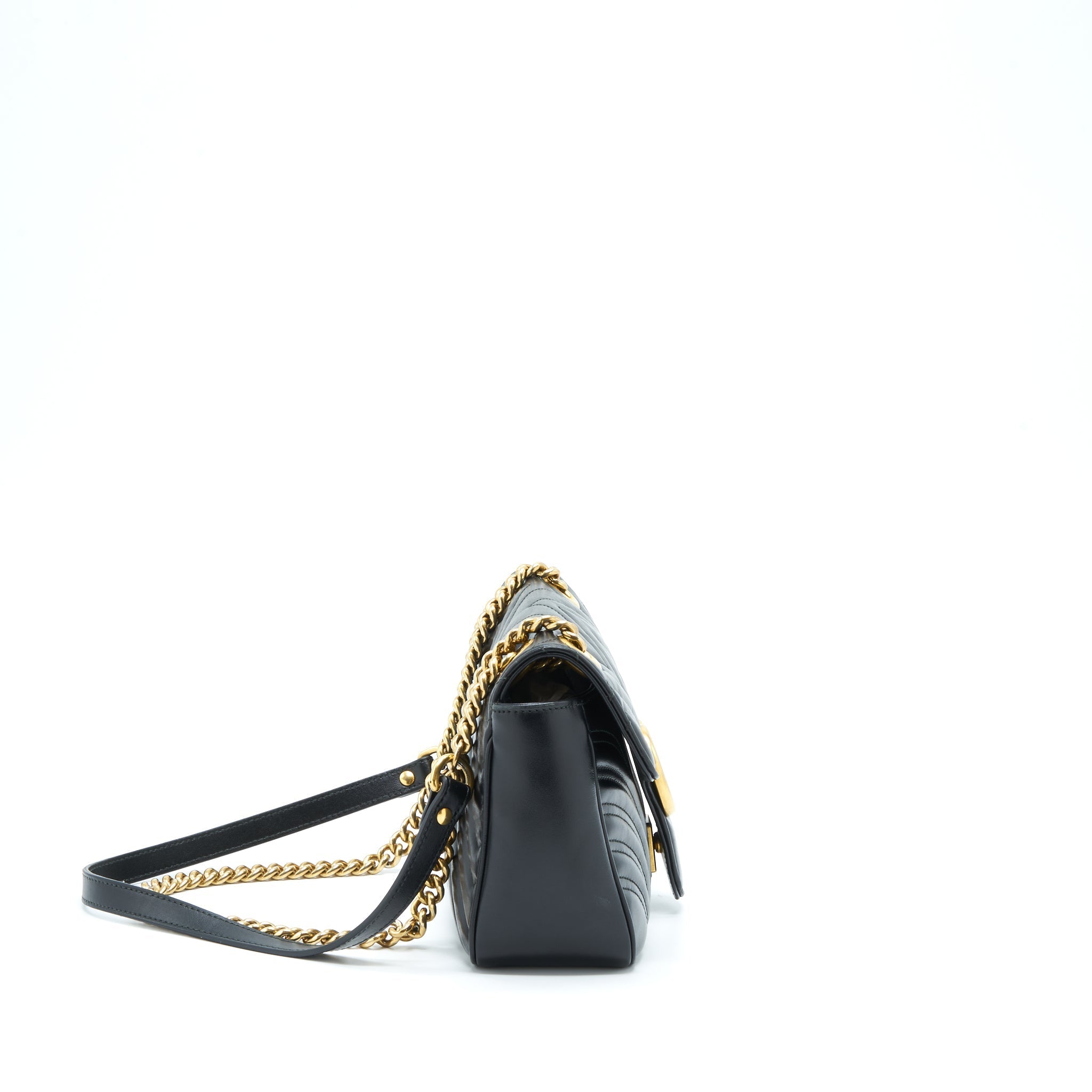 GUCCI SMALL GG MARMONT BAG BLACK GHW