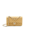 CHANEL MEDIUM CLASSIC DOUBLE FLAP BAG CAVIAR DARK BEIGE SHW