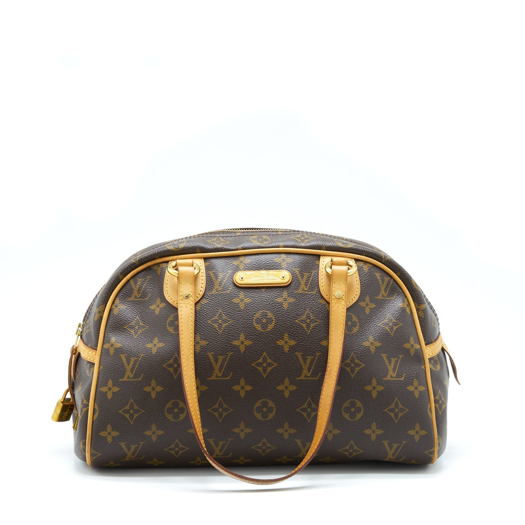LOUIS VUITTON MONTORGUEIL PM TOTE BAG MONOGRAM CANVAS GHW