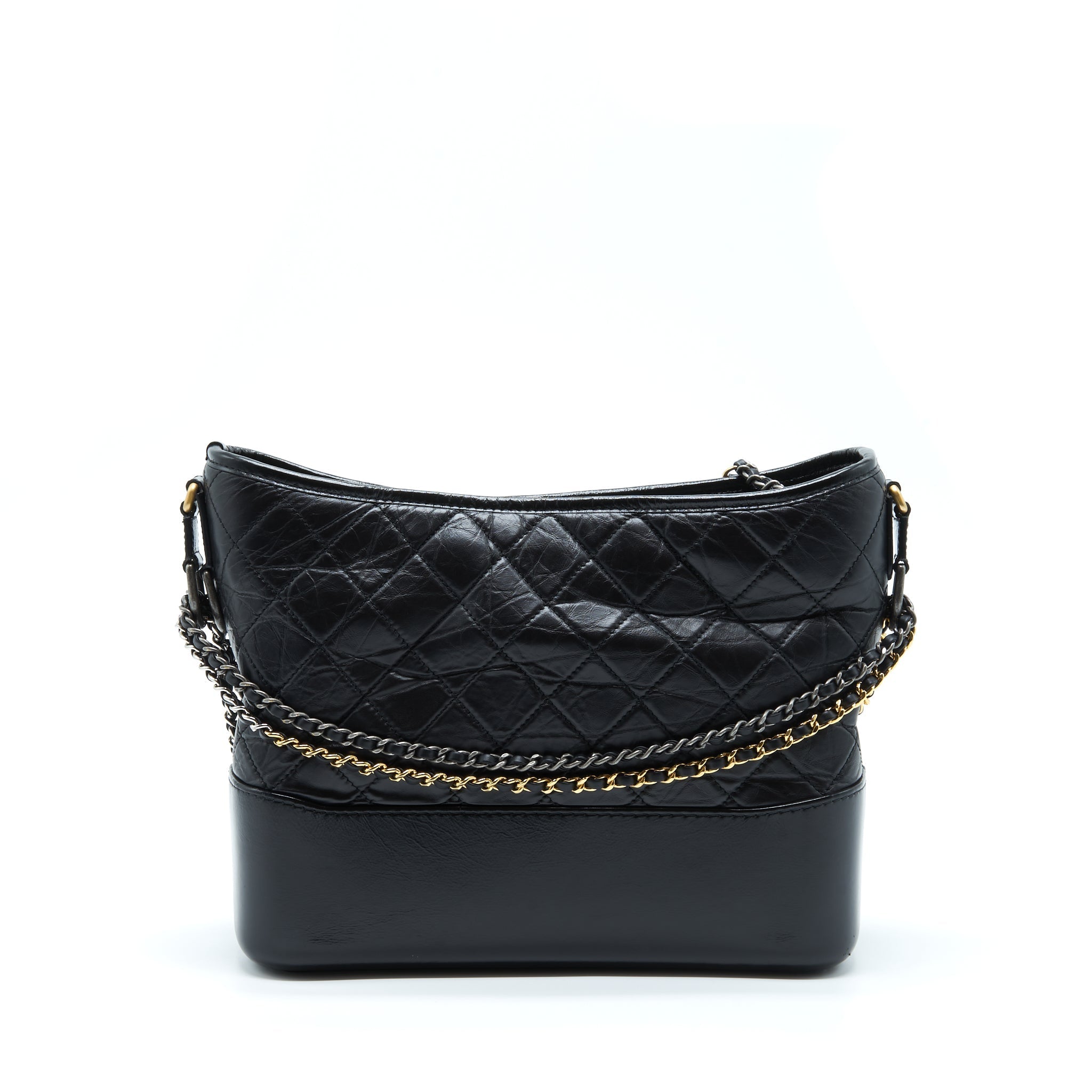 CHANEL MEDIUM GABRIELLE BAG CALFSKIN BLACK WITH MULTICOLOUR HARDWARE