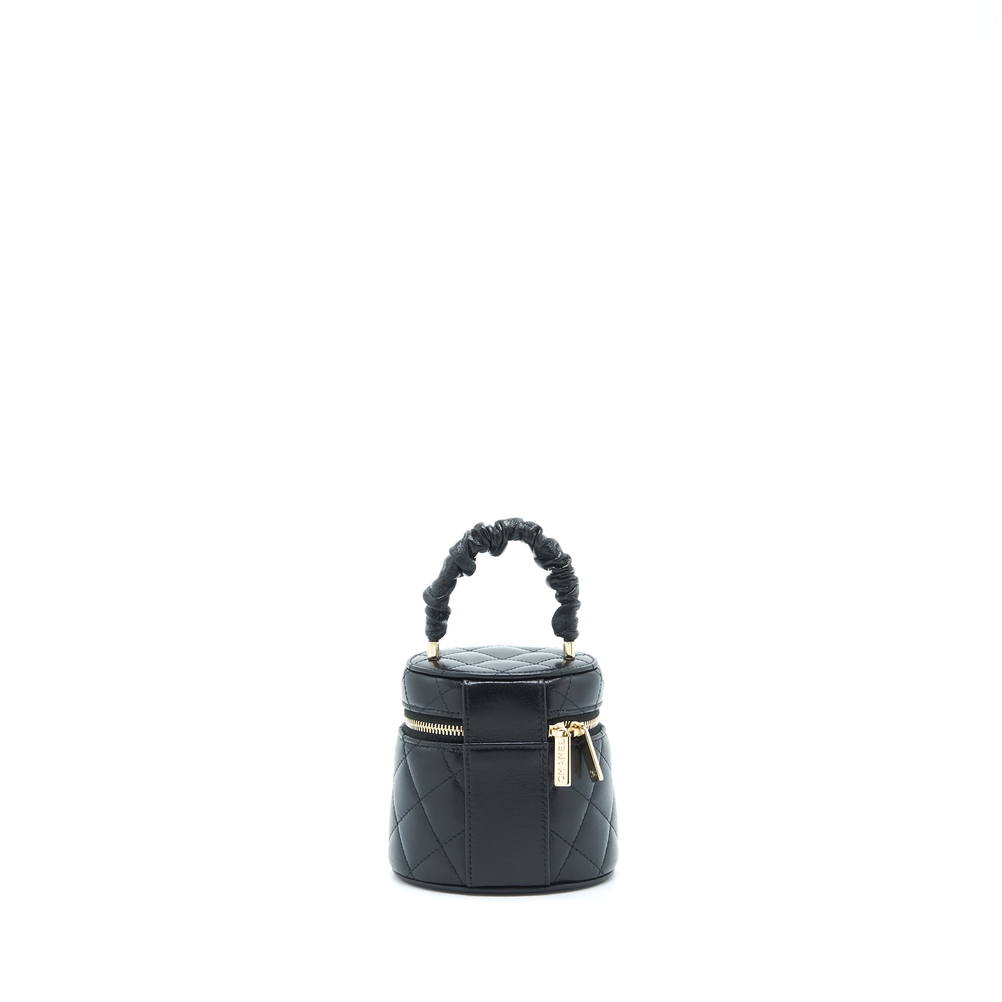 CHANEL 22S TOP HANDLE SUPER MINI VANITY LAMBSKIN BLACK LGHW