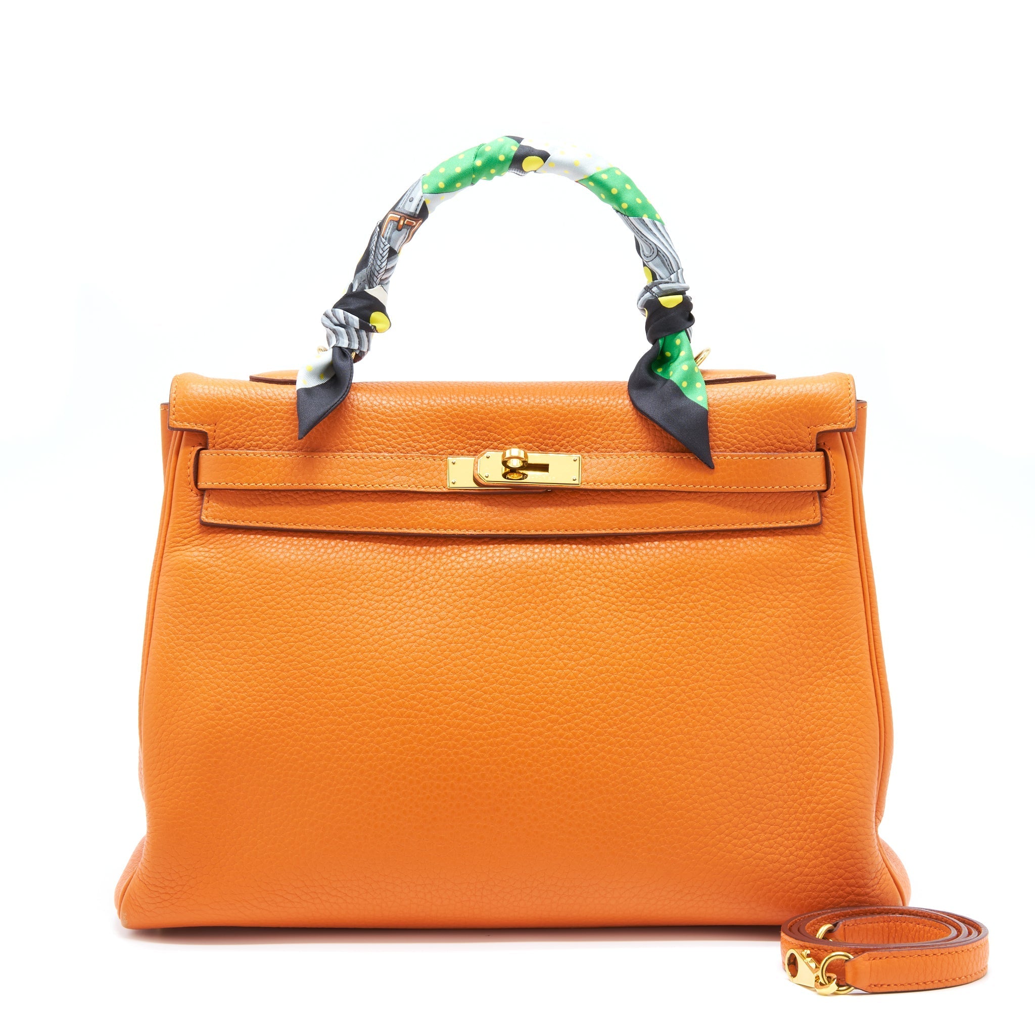 HERMES KELLY 35 CLEMENCE ORANGE GHW