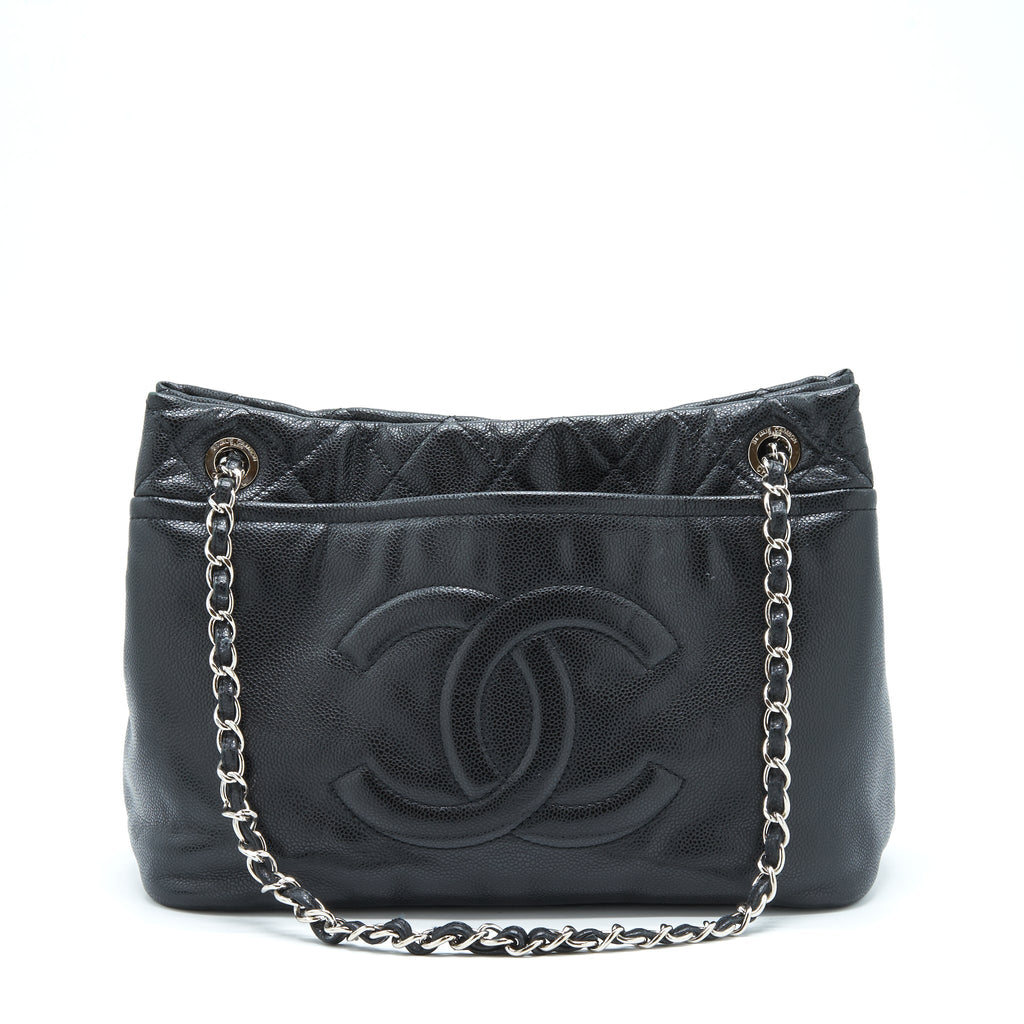 CHANEL TIMELESS SOFT SHOPPER TOTE CAVIAR BLACK SHW