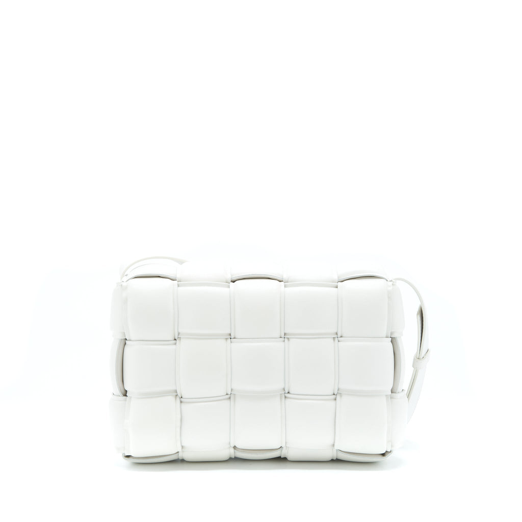 BOTTEGA VENETA PADDED CASSETTE BAG LAMBSKIN CHALK GHW