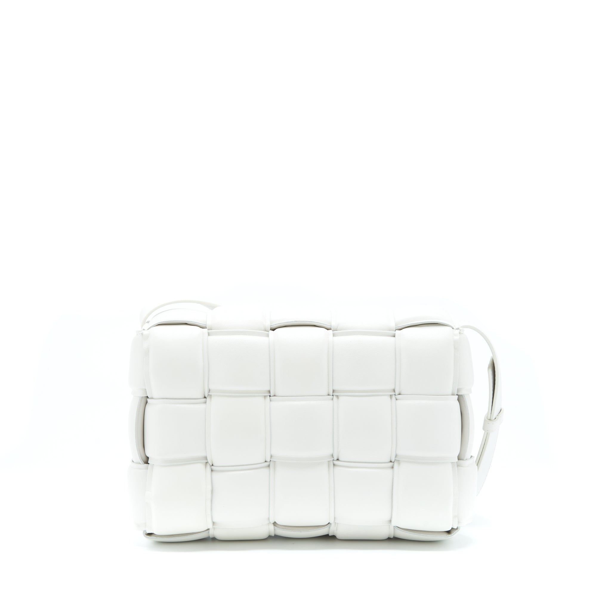 BOTTEGA VENETA PADDED CASSETTE BAG LAMBSKIN CHALK GHW