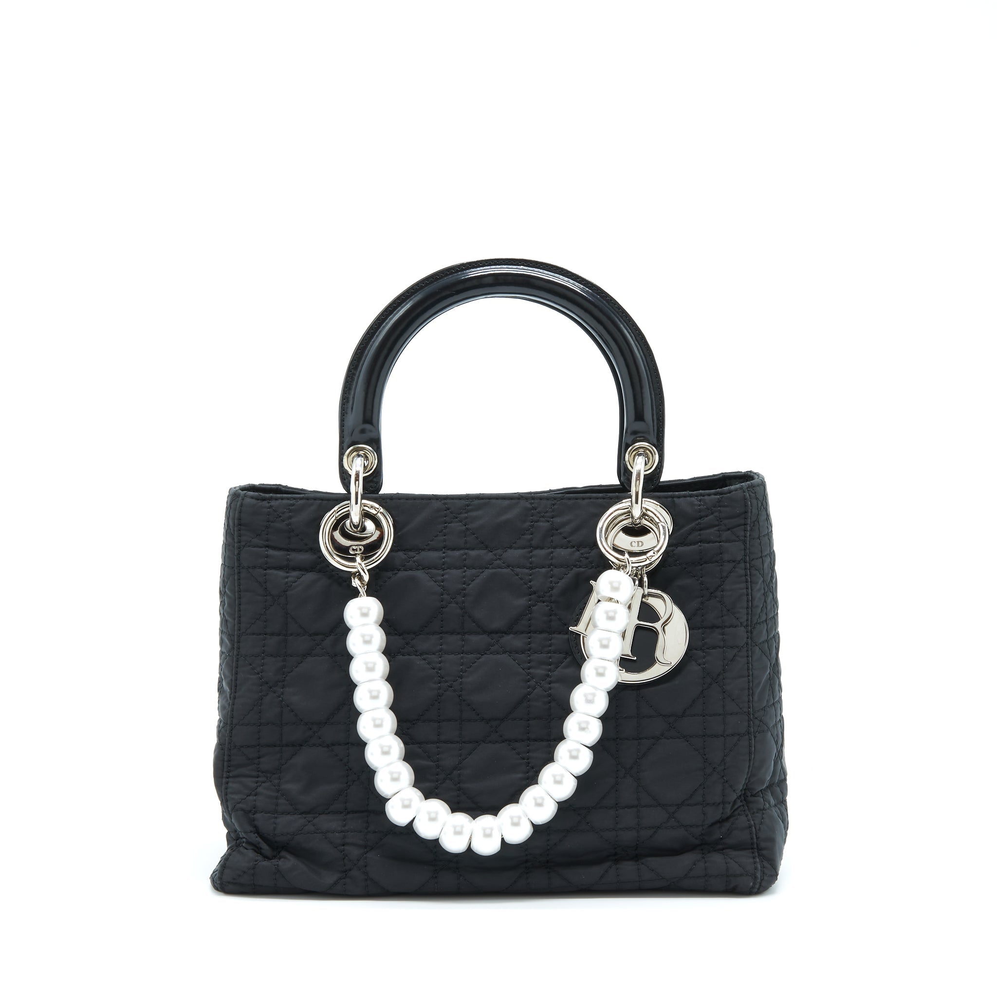 DIOR VINTAGE MEDIUM LADY DIOR NYLON/FABRIC BLACK SHW