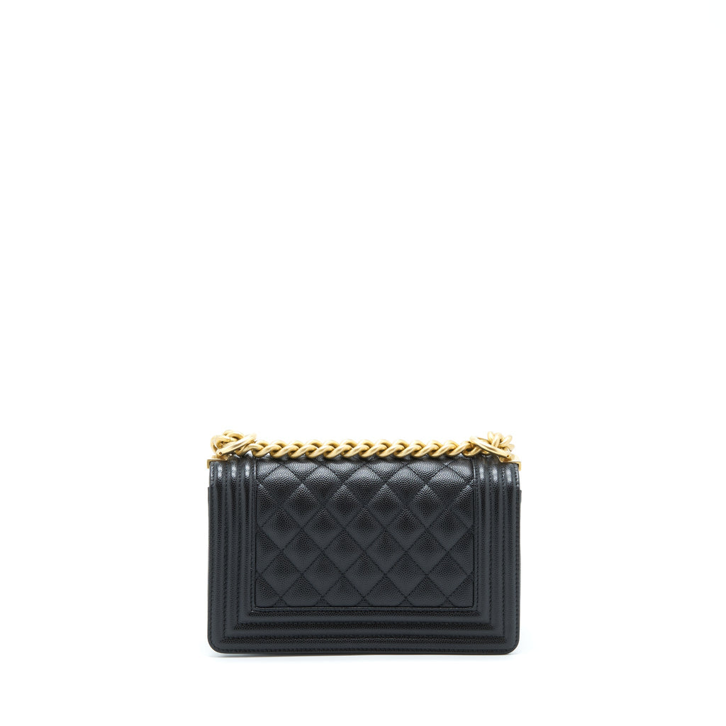 CHANEL SMALL BOY BAG CAVIAR BLACK GHW