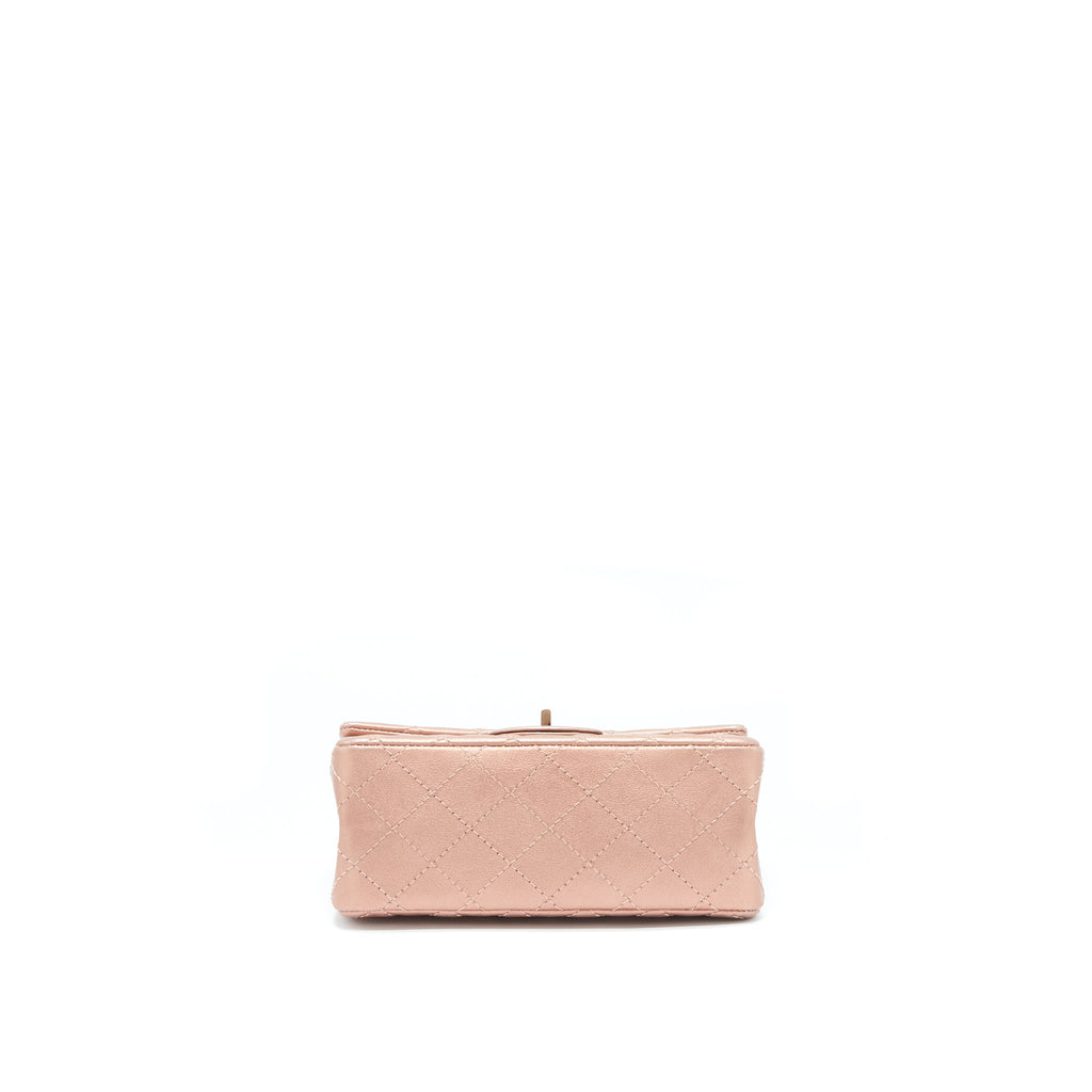 CHANEL MINI 2.55 REISSUE FLAP BAG CALFSKIN METALLIC PINK (MICROCHIP)