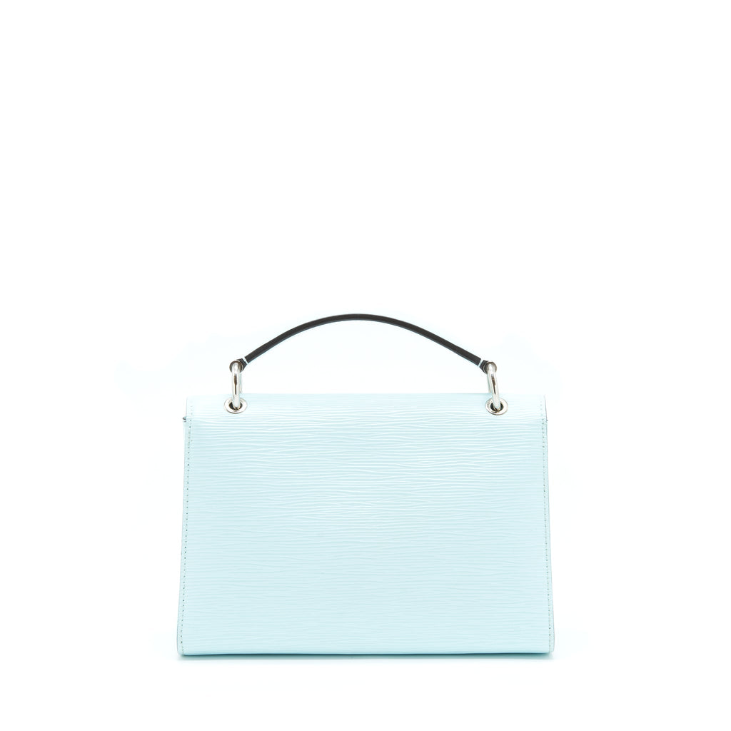 LOUIS VUITTON TOP HANDLE FLAP BAG EPI LIGHT BLUE SHW