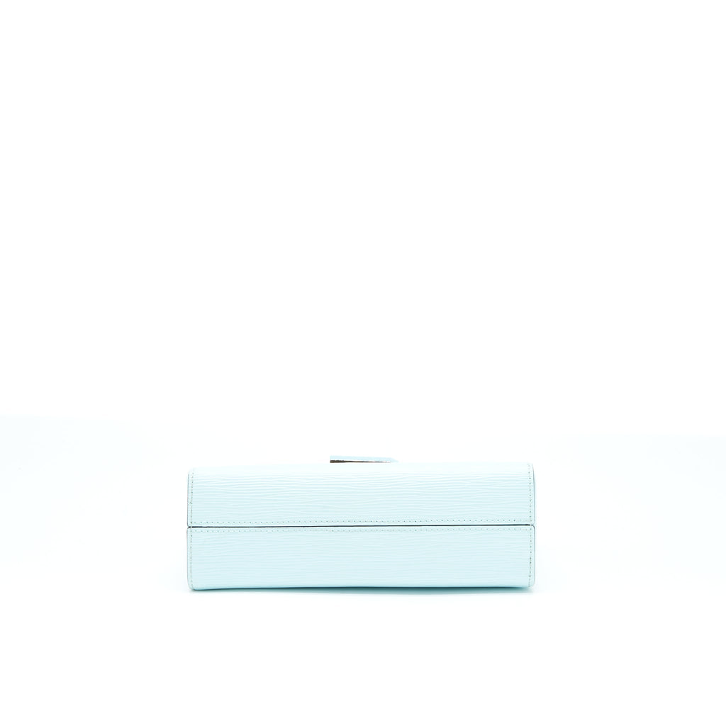 LOUIS VUITTON TOP HANDLE FLAP BAG EPI LIGHT BLUE SHW