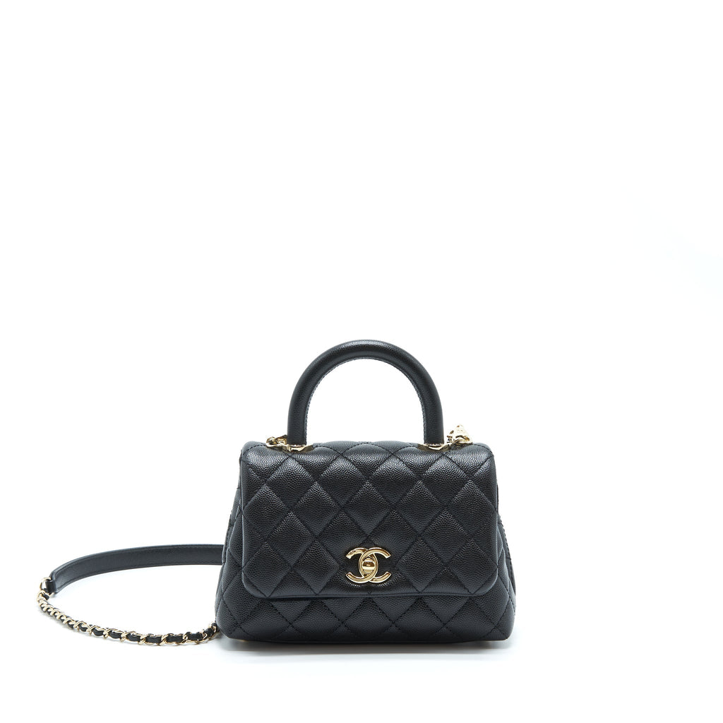 CHANEL MINI COCO HANDLE CAVIAR BLACK LGHW