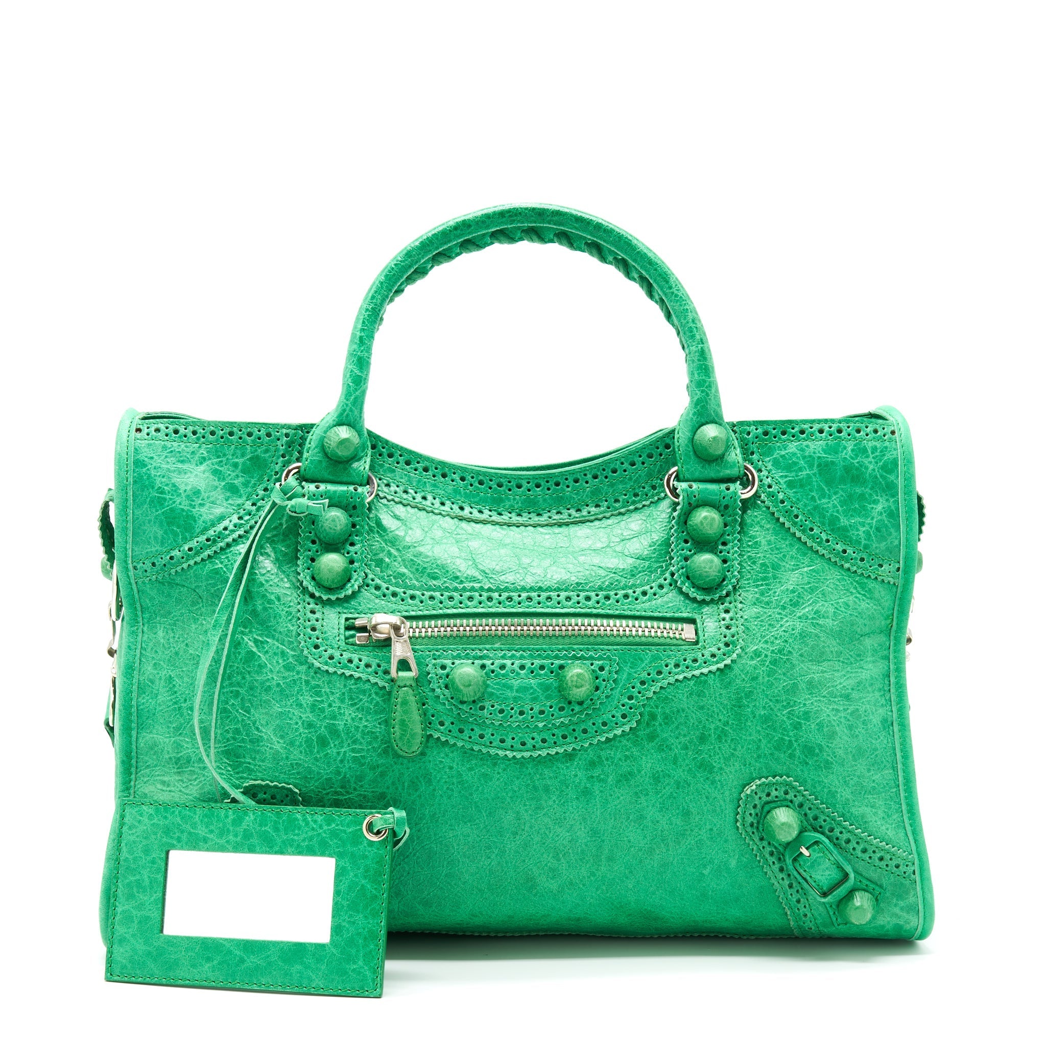 BALENCIAGA LACE CITY BAG GREEN SHW