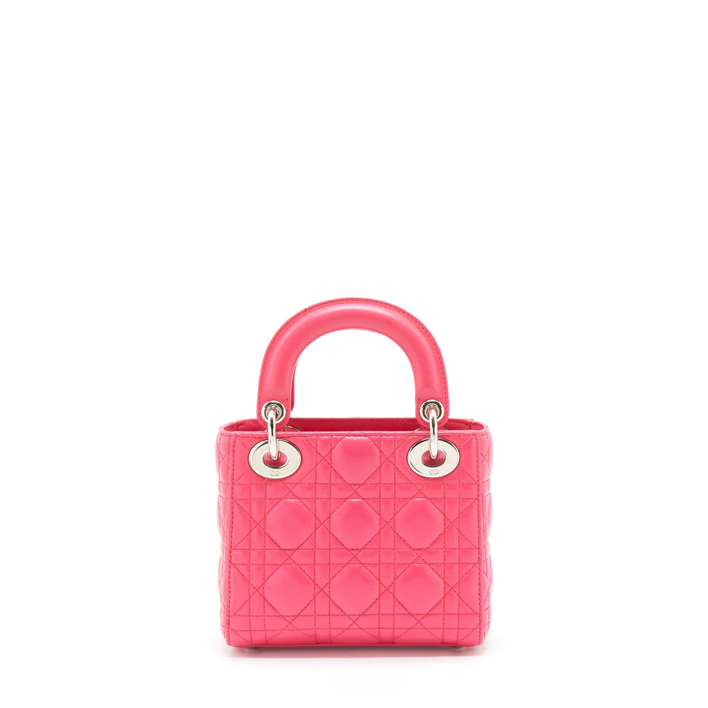 DIOR MINI LADY DIOR LAMBSKIN PINK SHW