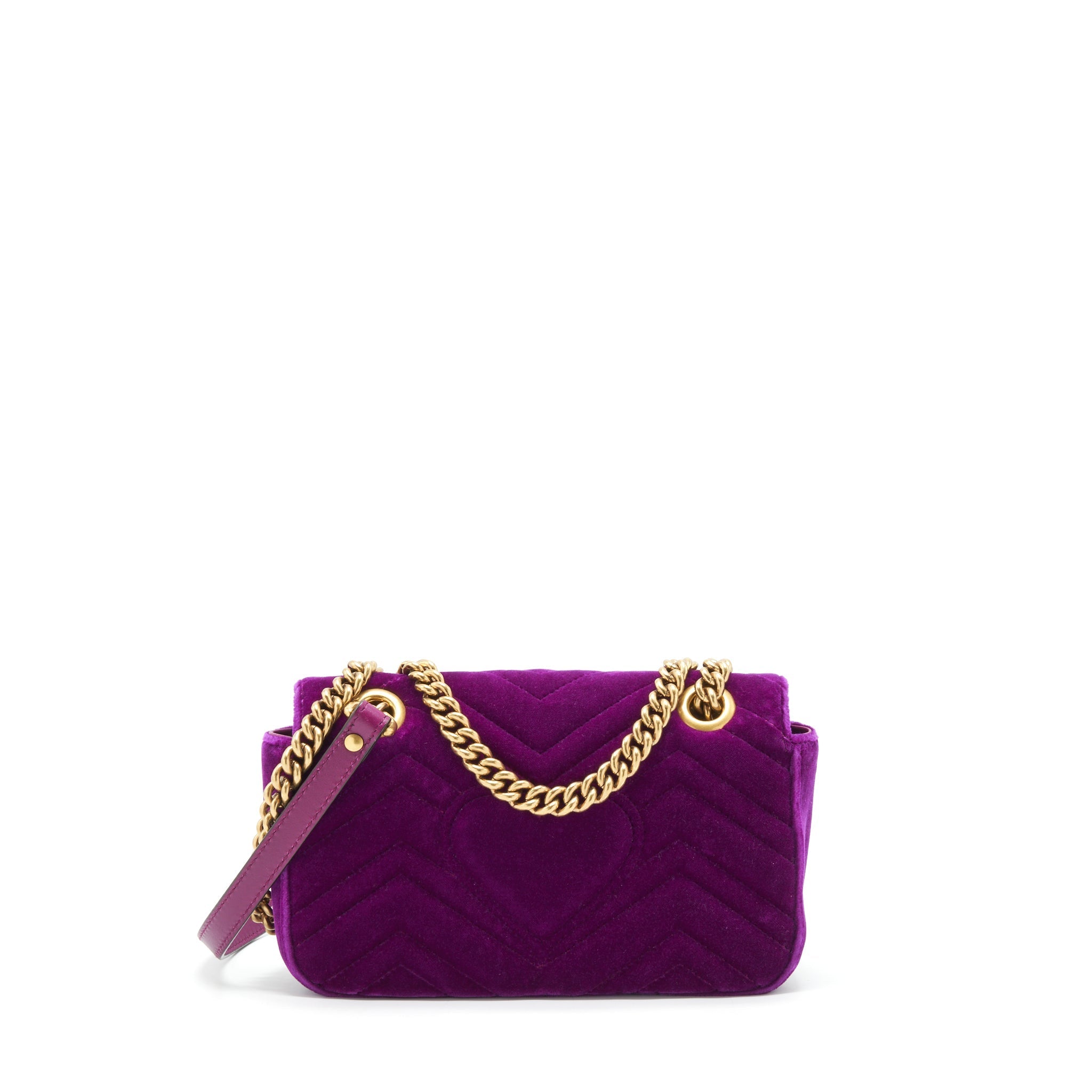 GUCCI MINI MARMONT BAG VELVET PURPLE GHW