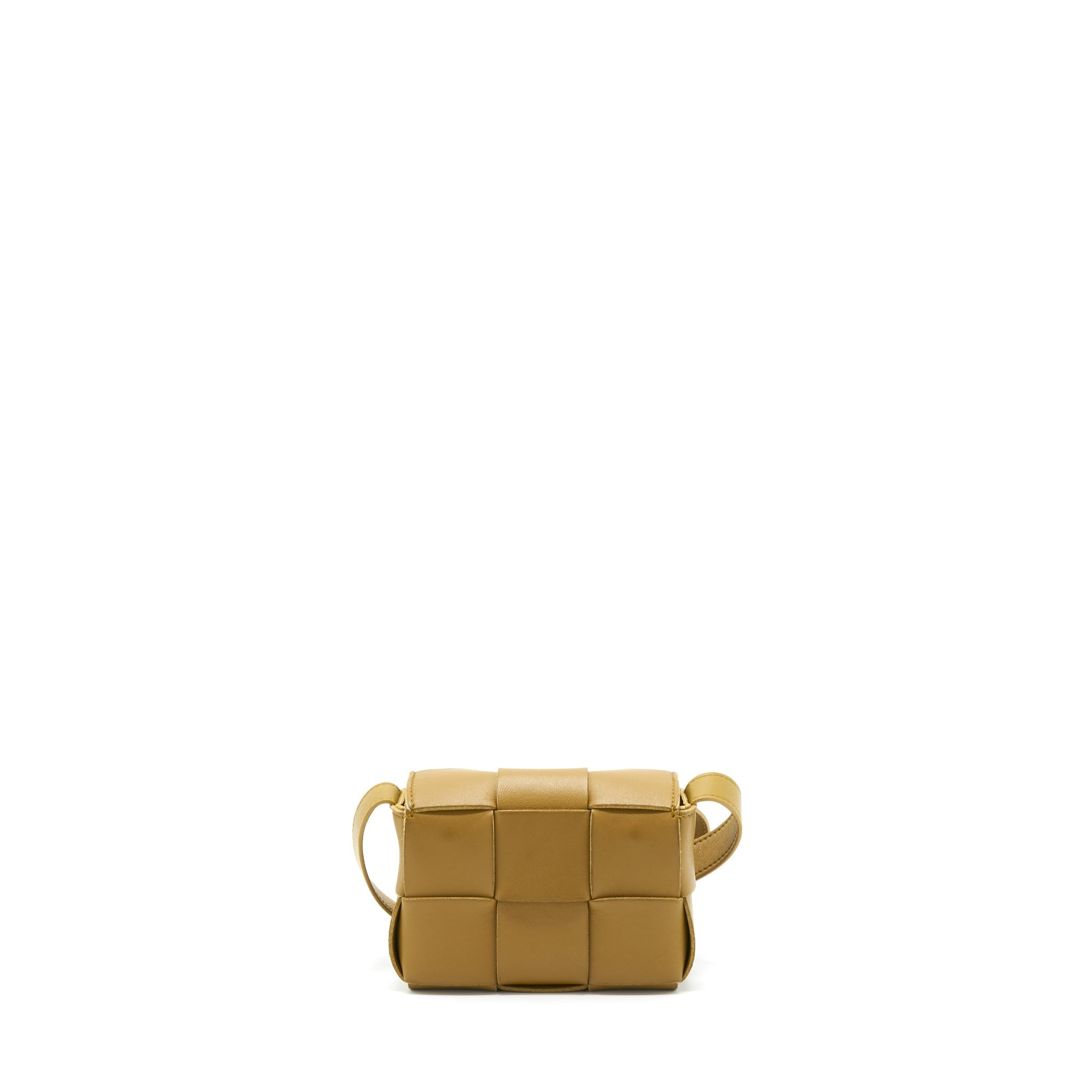 BOTTEGA VENETTA MINI CASSETTE CROSSBODY BAG OLIVE BROWN LGHW