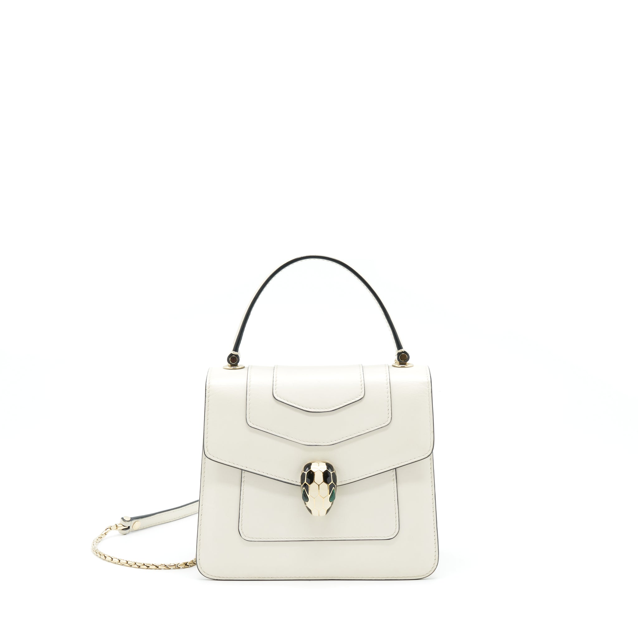 BVLGARI TOP HANDLE SERPENTI BAG WHITE