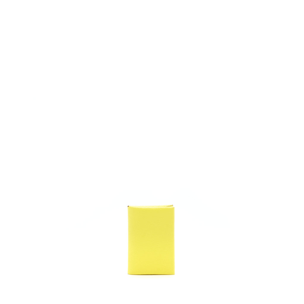 HERMES CALVI DUO CARD HOLDER CHÈVRE MYSORE JAYNE CITRON SHW