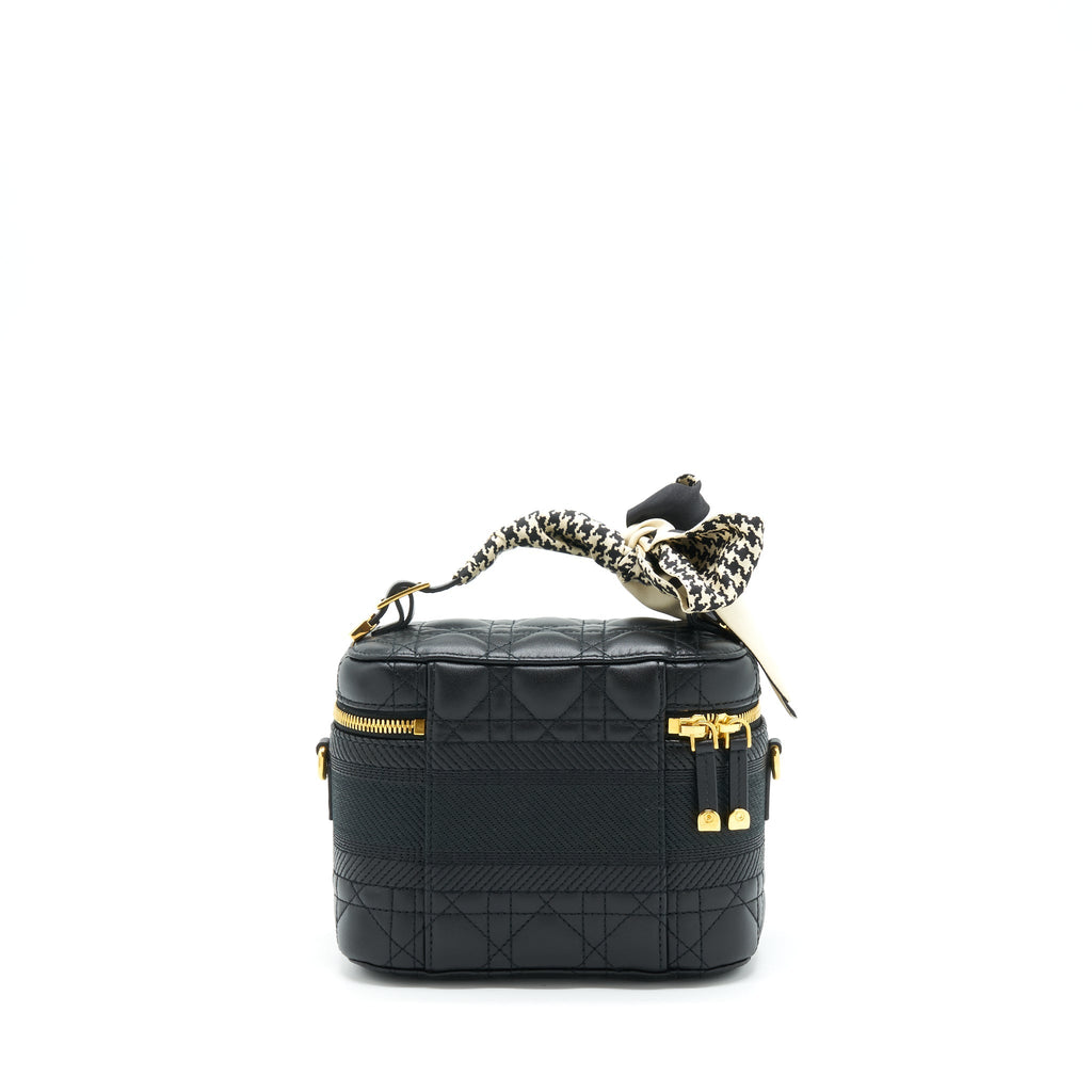 DIOR SMALL DIORTRAVEL VANITY CASE BLACK GHW WITH AN EXTRA TWILLY