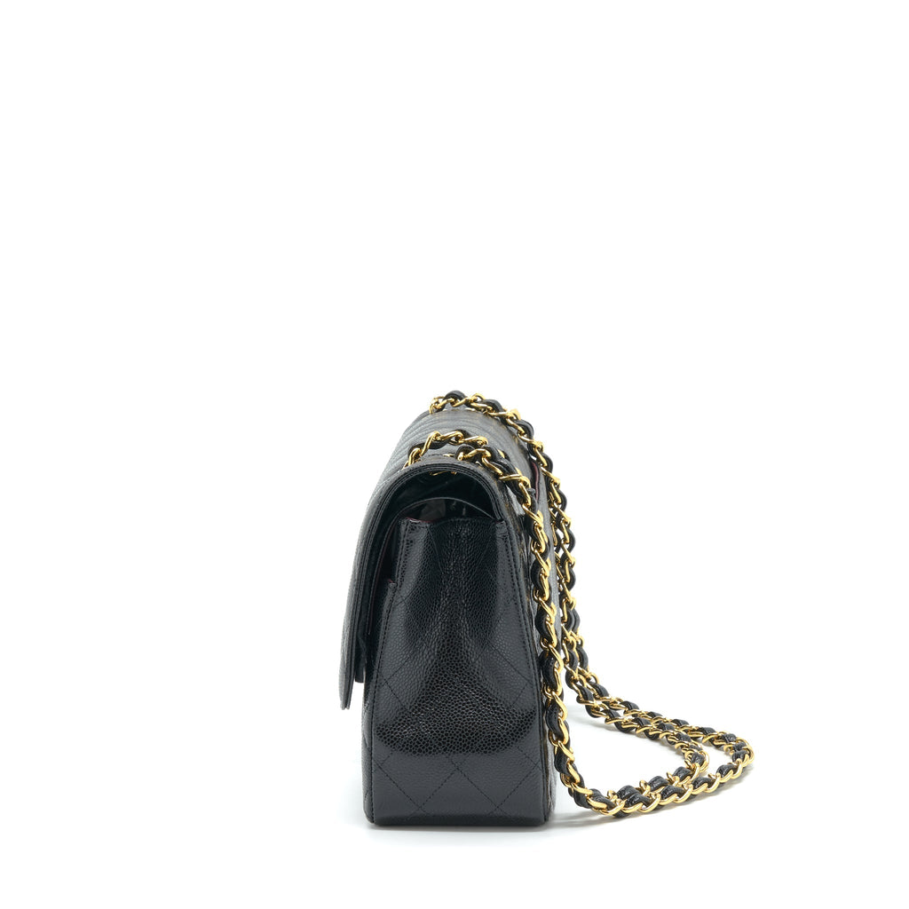 CHANEL JUMBO CLASSIC DOUBLE FLAP BAG CAVIAR BLACK GHW (MICROCHIP)