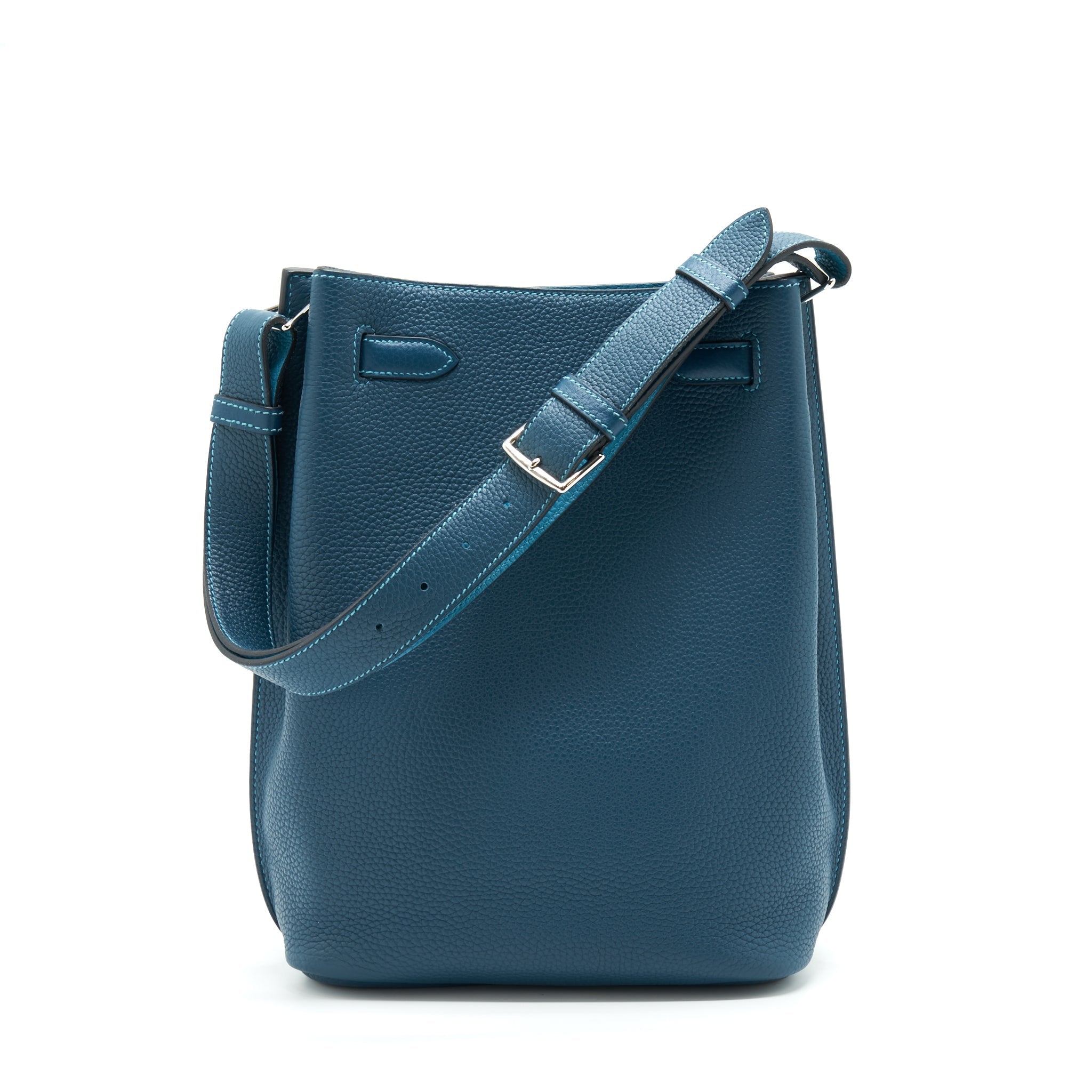 HERMES SO KELLY 22 TOGO BLUE COLVERT / TURQUOISE SHW