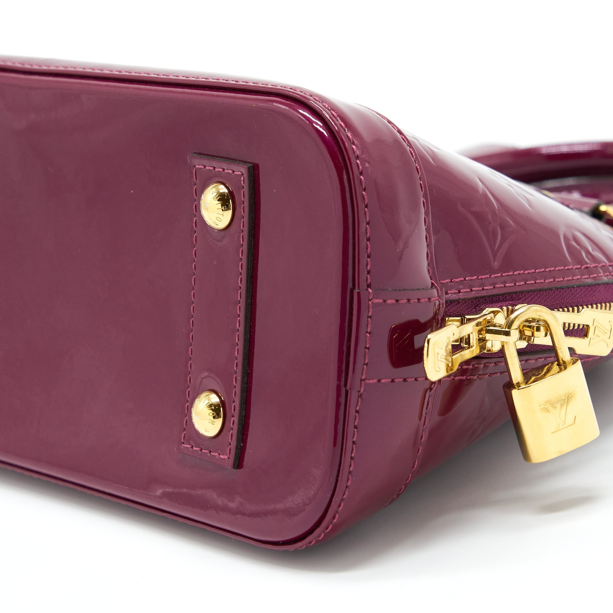 LOUIS VUITTON ALMA BB PATENT PURPLE GHW