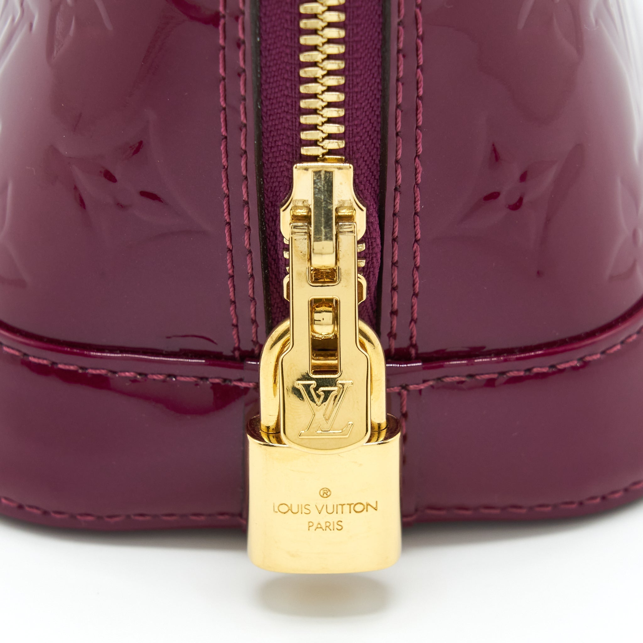 LOUIS VUITTON ALMA BB PATENT PURPLE GHW