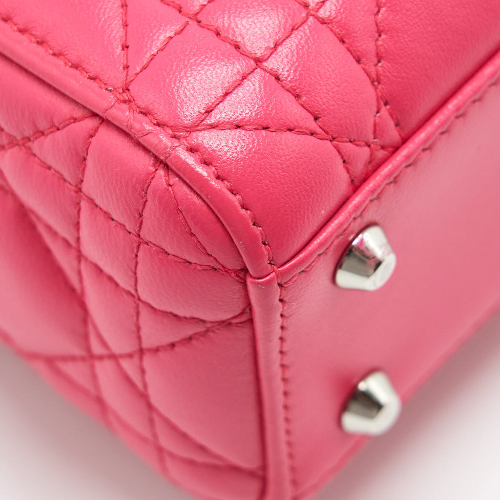 DIOR MINI LADY DIOR LAMBSKIN PINK SHW