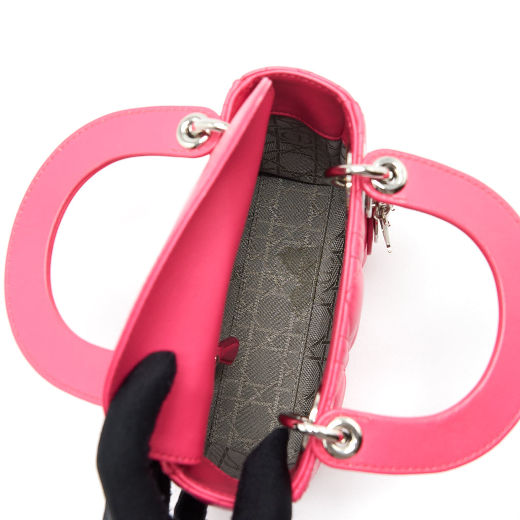 DIOR MINI LADY DIOR LAMBSKIN PINK SHW