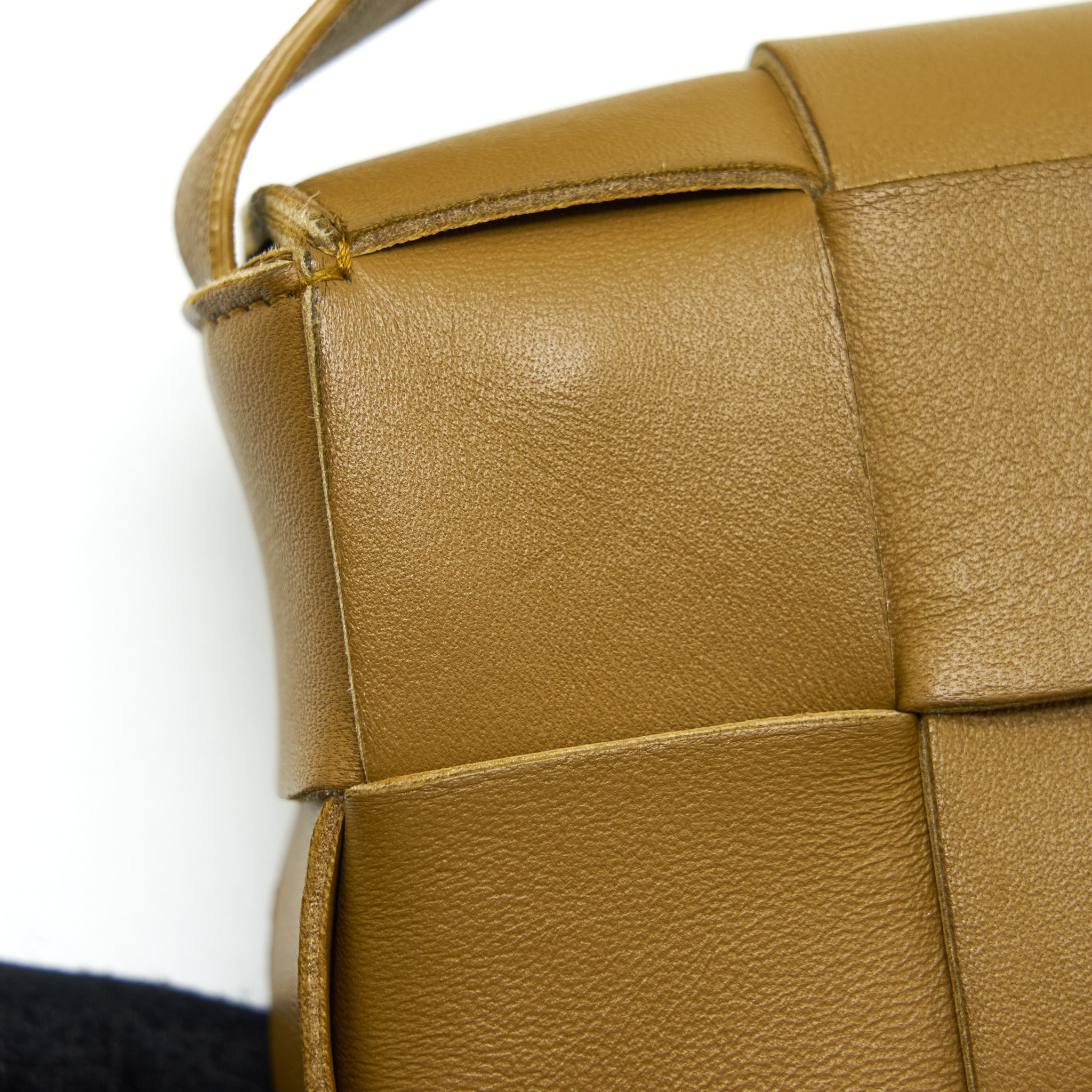 BOTTEGA VENETTA MINI CASSETTE CROSSBODY BAG OLIVE BROWN LGHW
