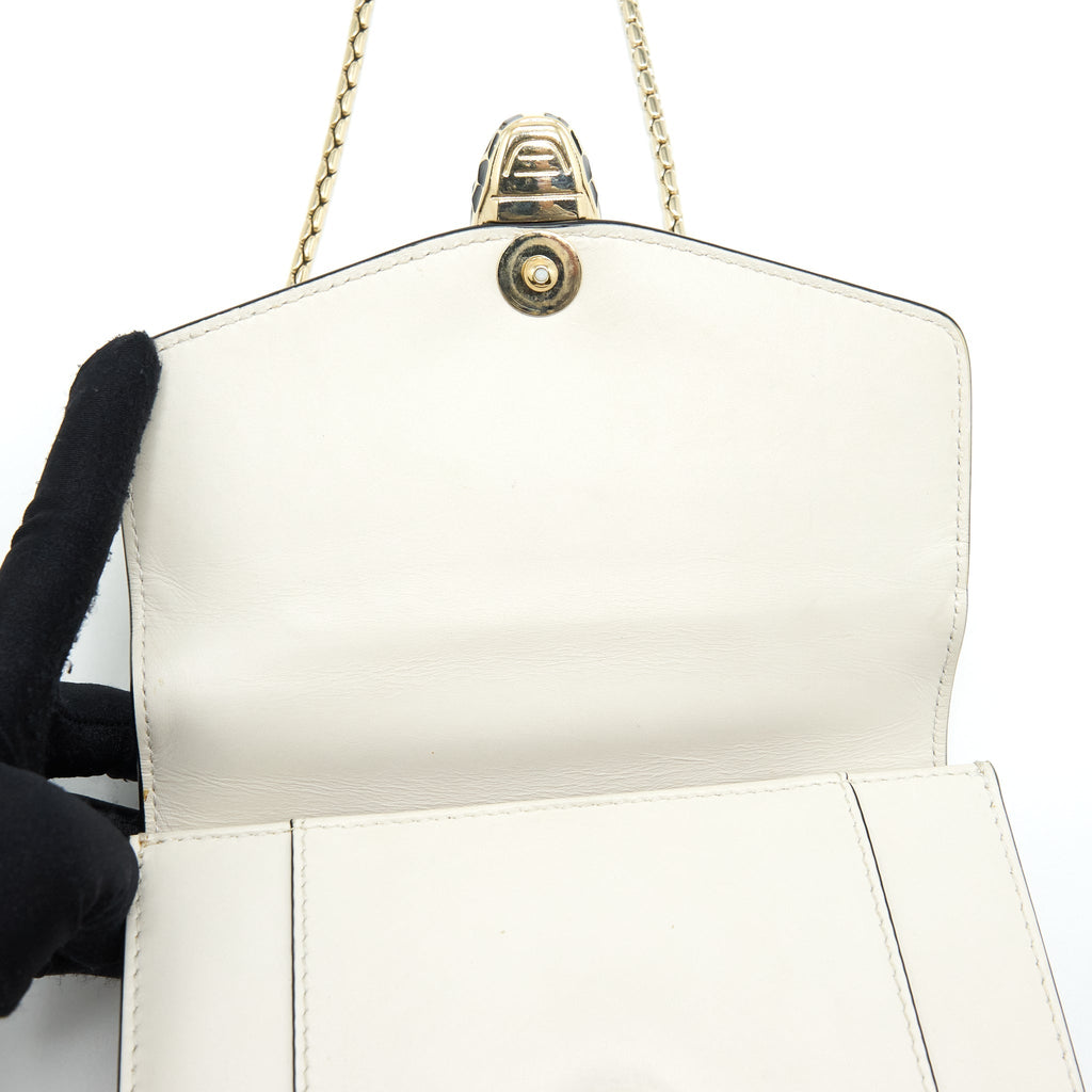 BVLGARI TOP HANDLE SERPENTI BAG WHITE