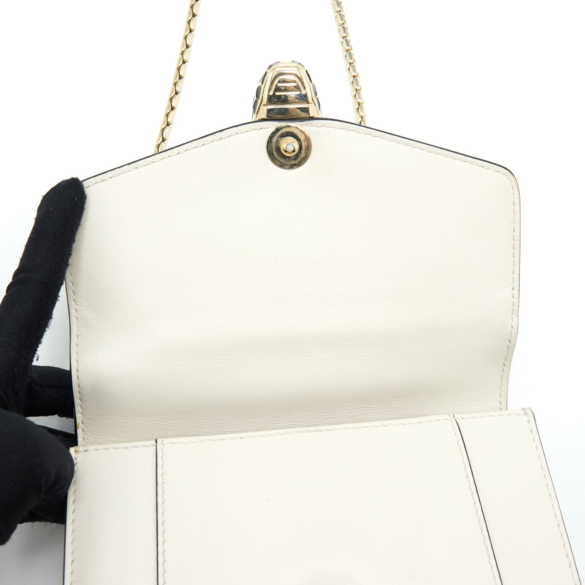 BVLGARI TOP HANDLE SERPENTI BAG WHITE