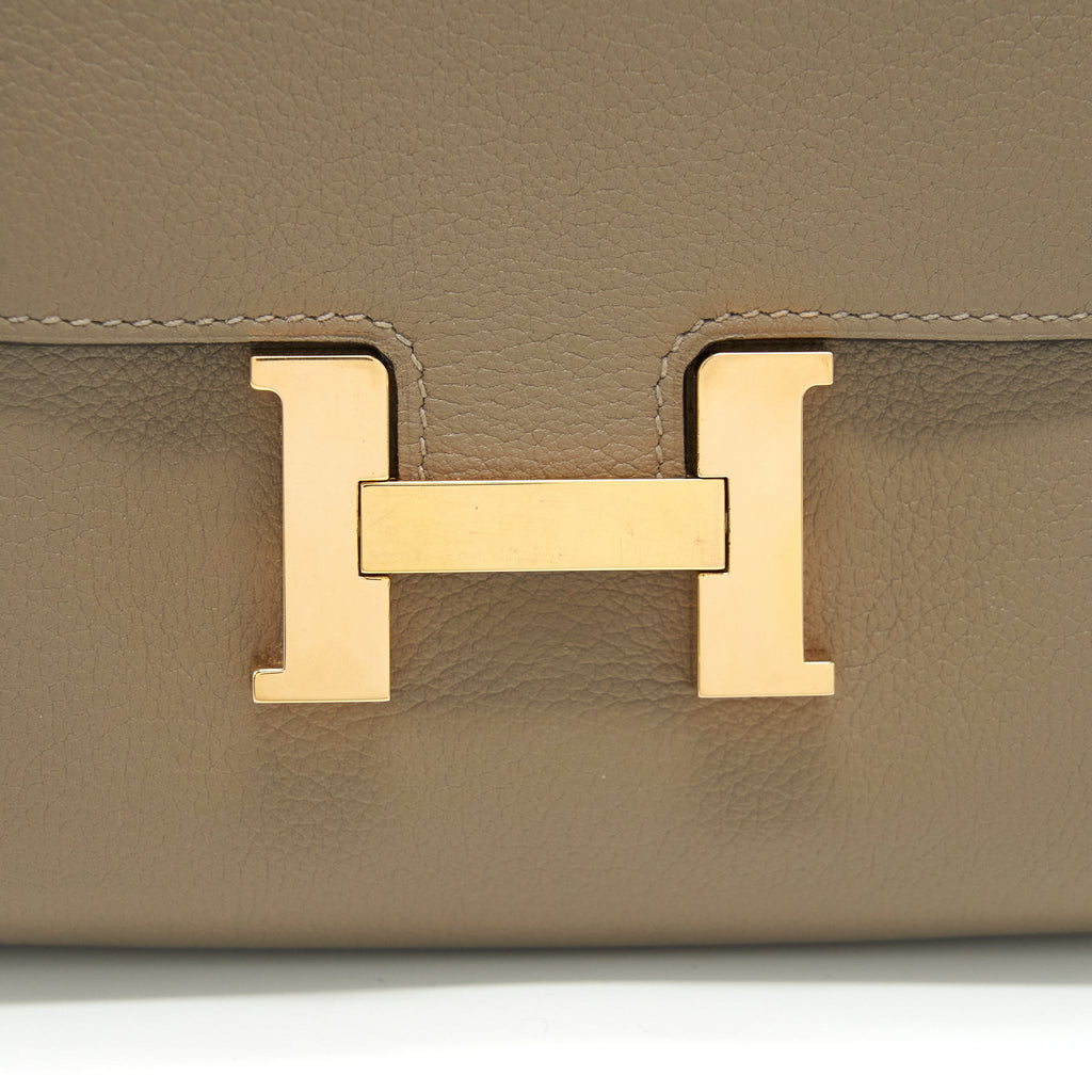 HERMES CONSTANCE COMPACT WALLET EVERCOLOR M8 GRIS ASHPITE RGHW