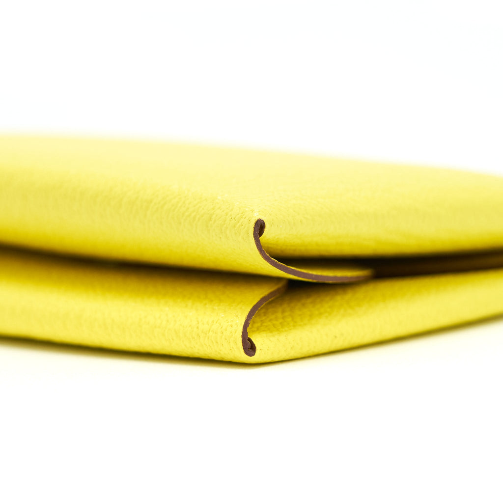 HERMES CALVI DUO CARD HOLDER CHÈVRE MYSORE JAYNE CITRON SHW