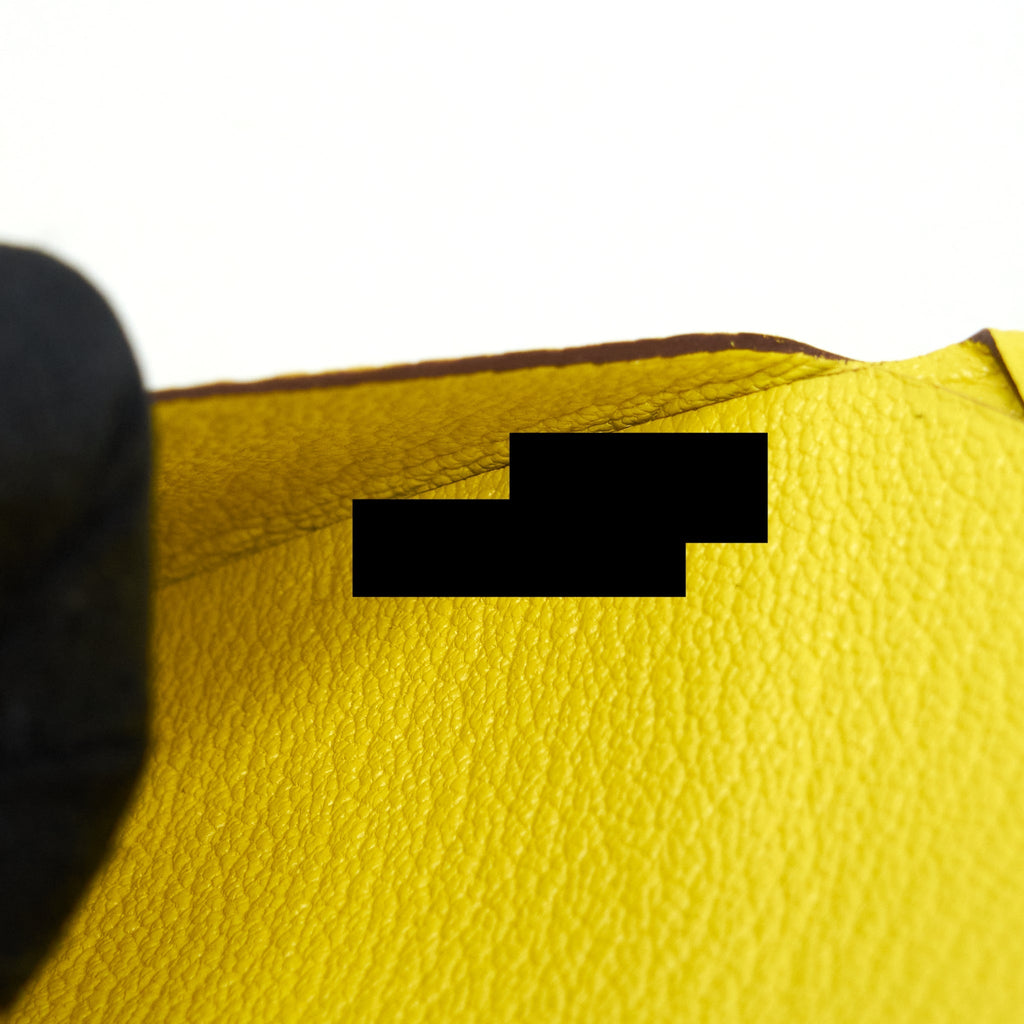 HERMES CALVI DUO CARD HOLDER CHÈVRE MYSORE JAYNE CITRON SHW